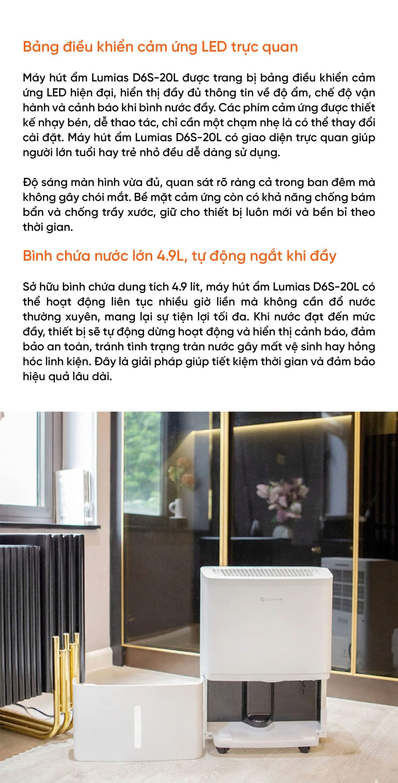 Máy hút ẩm 20L Lumias D6S-20L - 50m²