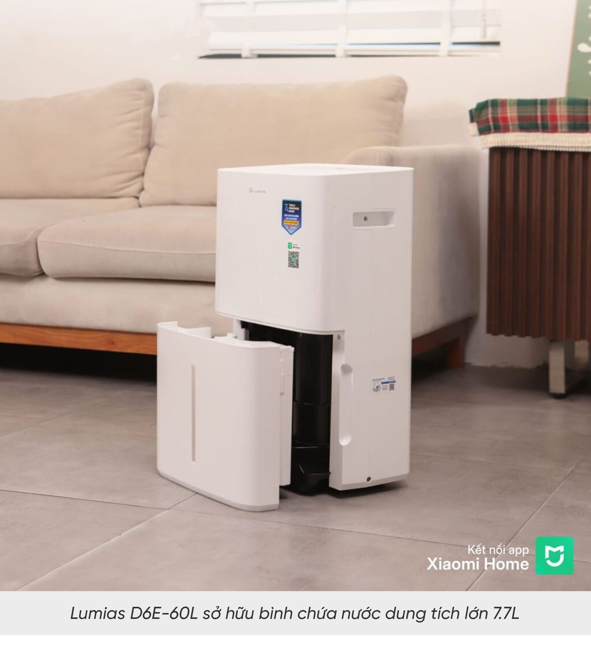 Máy hút ẩm kiêm lọc không khí Lumias D6E-60L - 160m²
