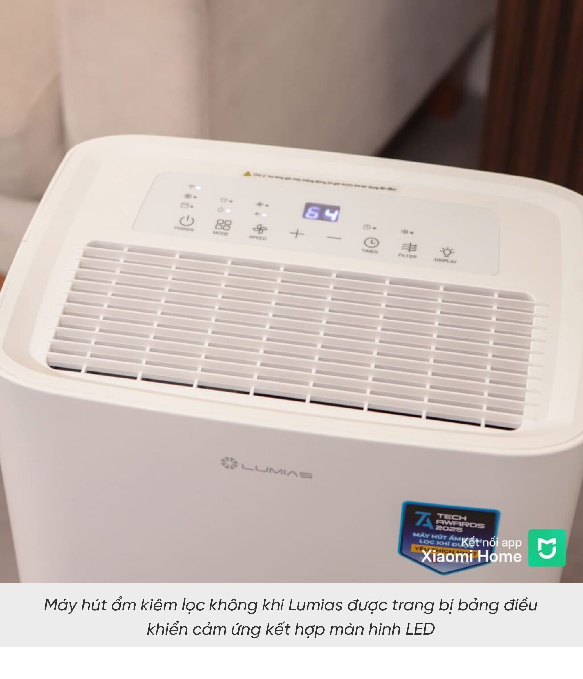 Máy hút ẩm kiêm lọc không khí Lumias D6E-60L - 160m²