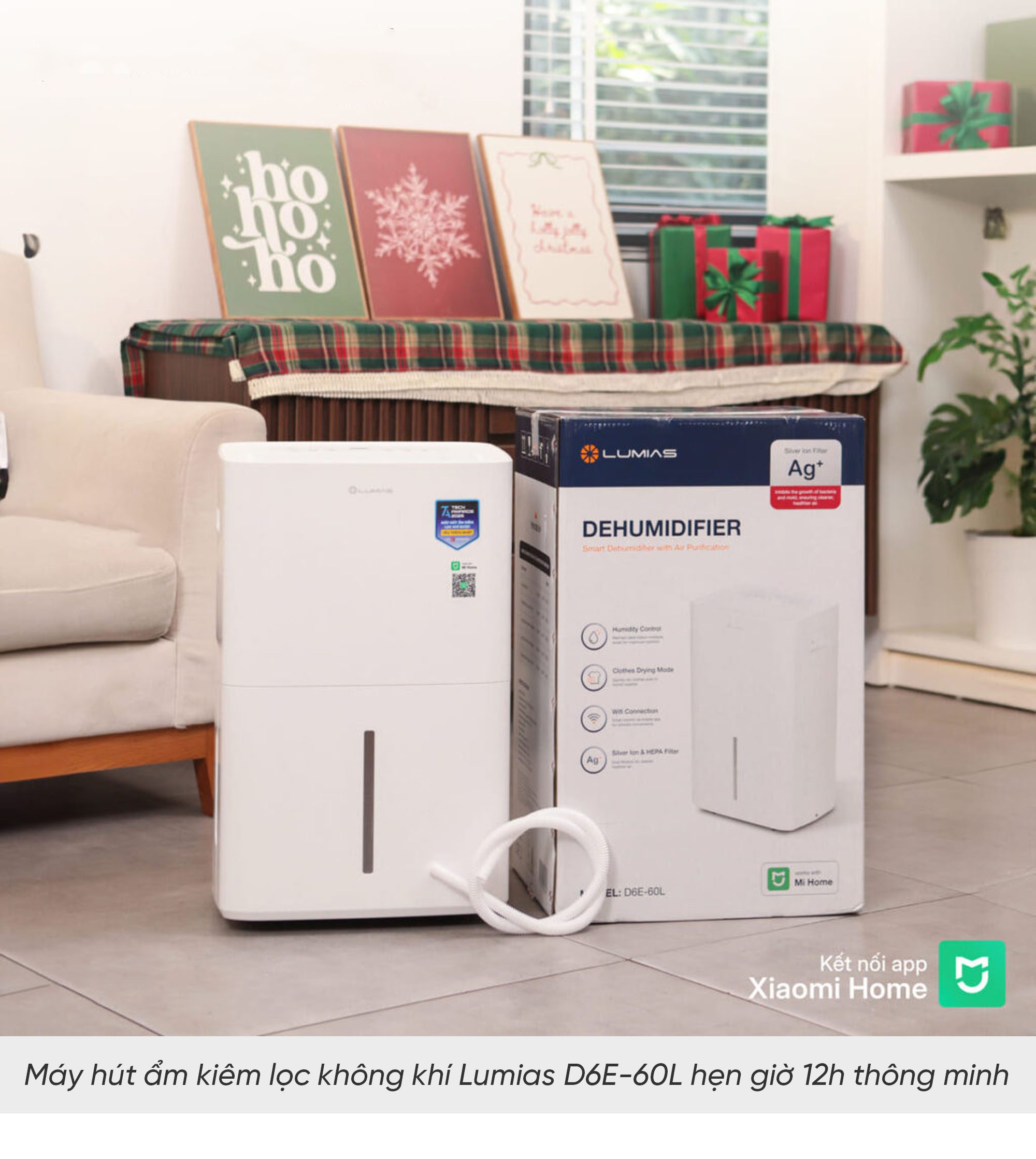 Máy hút ẩm kiêm lọc không khí Lumias D6E-60L - 160m²