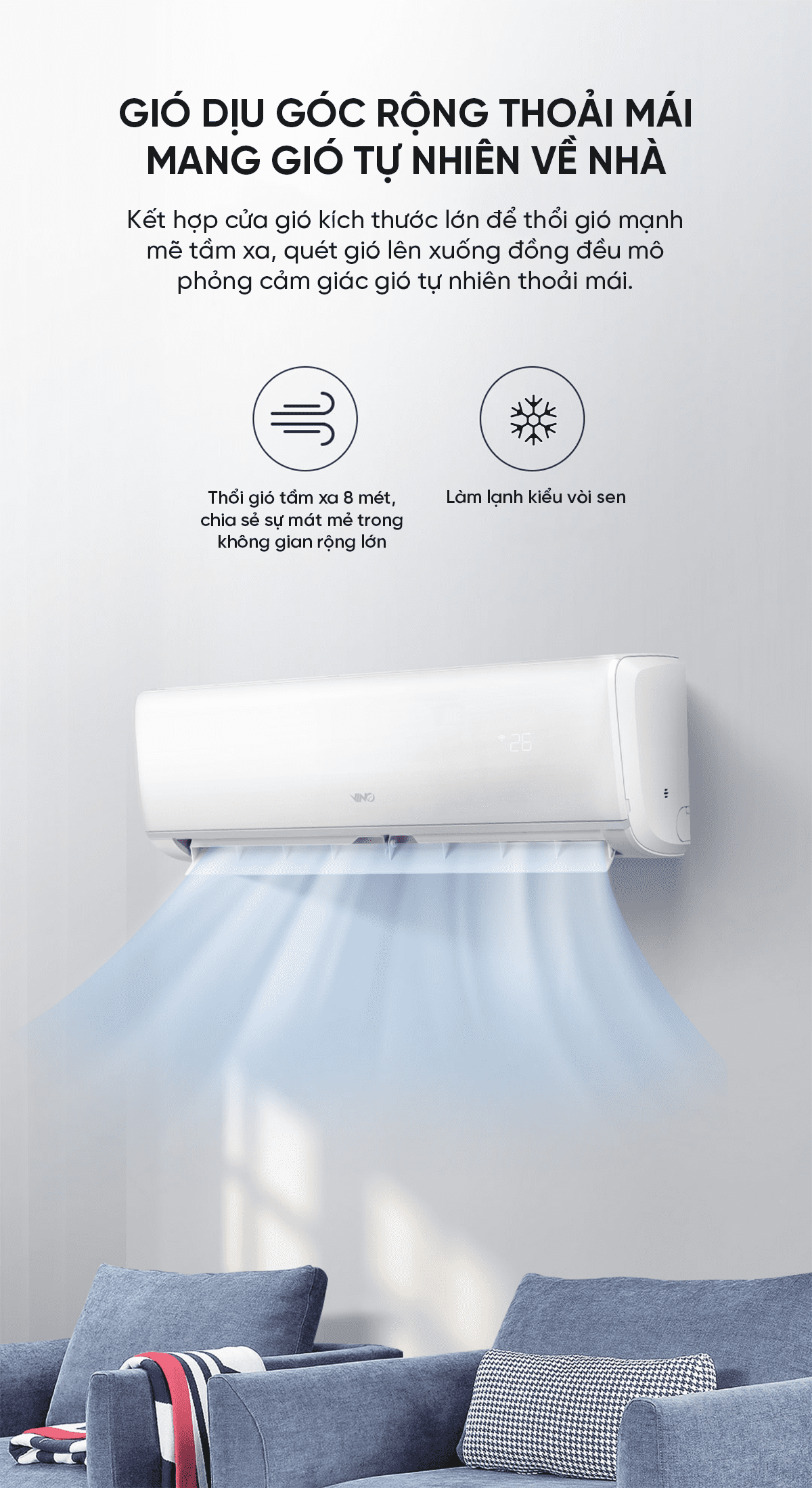 Điều Hoà Thông Minh Xiaomi Vino 1 Chiều Làm Lạnh KF - 35W/V31ZA Inverter - 3 App Mihome