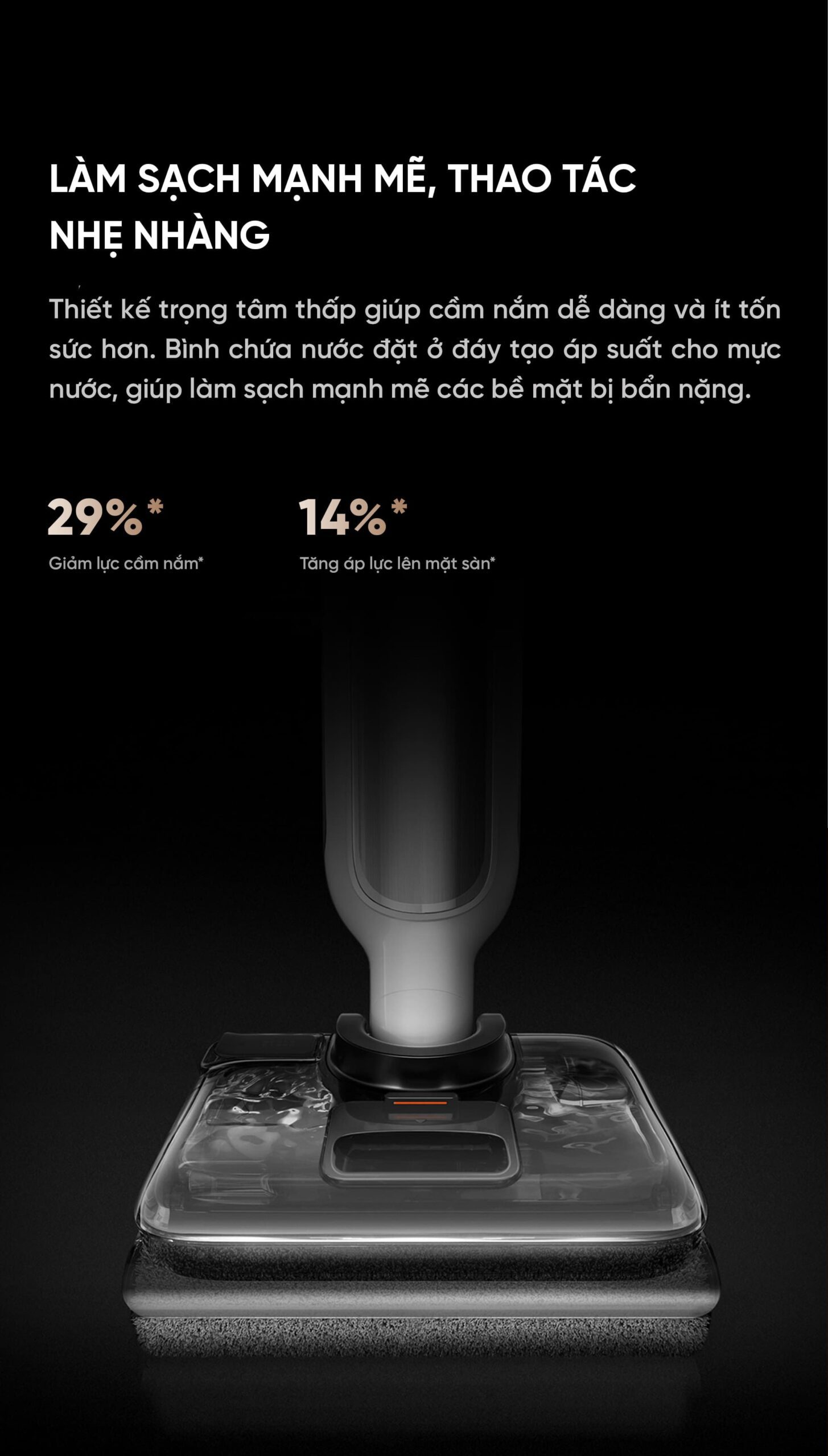 Máy Hút Bụi Lau Nhà Xiaomi 4 Pro Model 2026 Gập Nghiêng 180 Độ