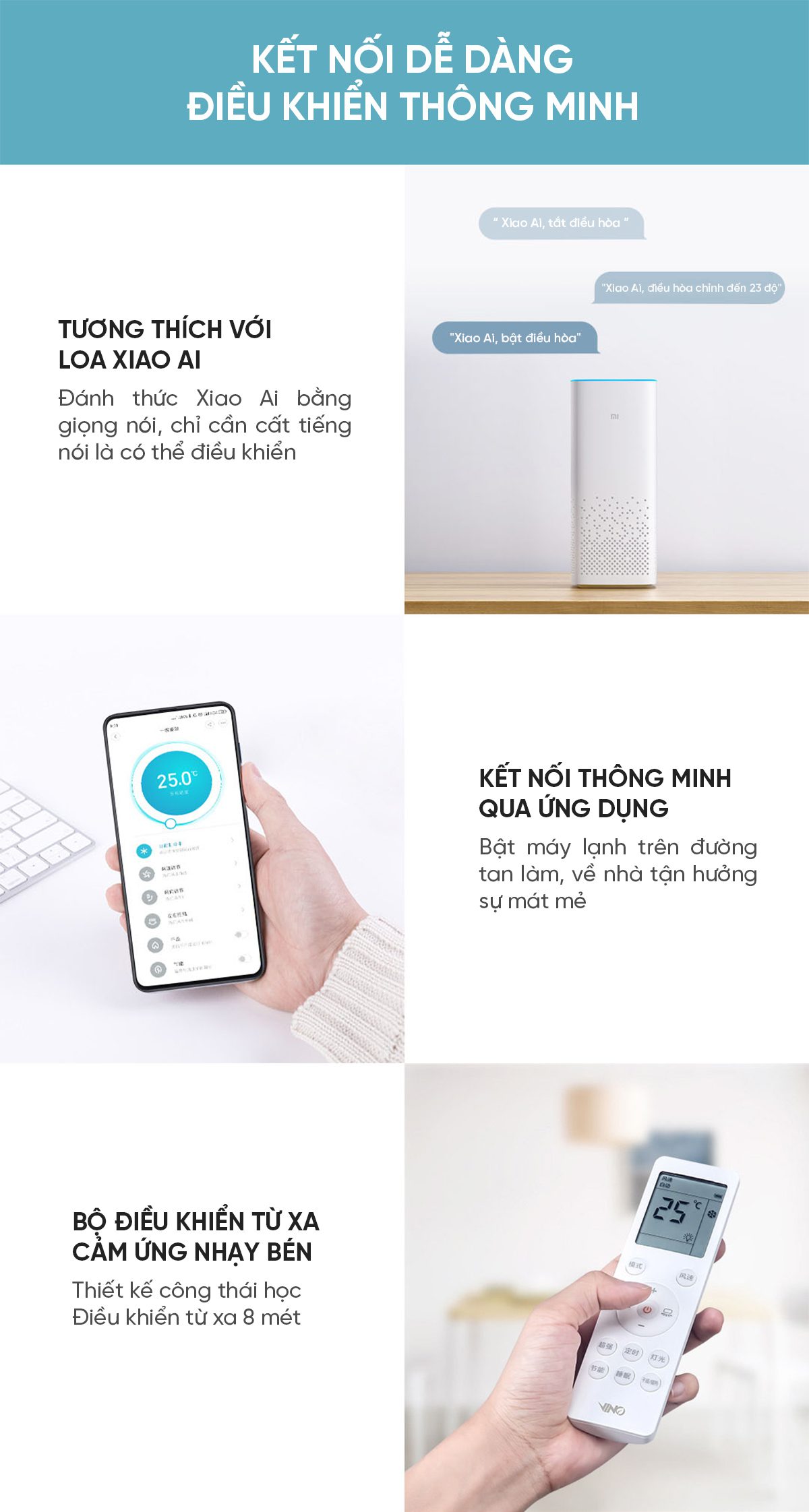 Điều Hoà Thông Minh Xiaomi Vino 1 Chiều Làm Lạnh KF - 35W/V31ZA Inverter - 3 App Mihome