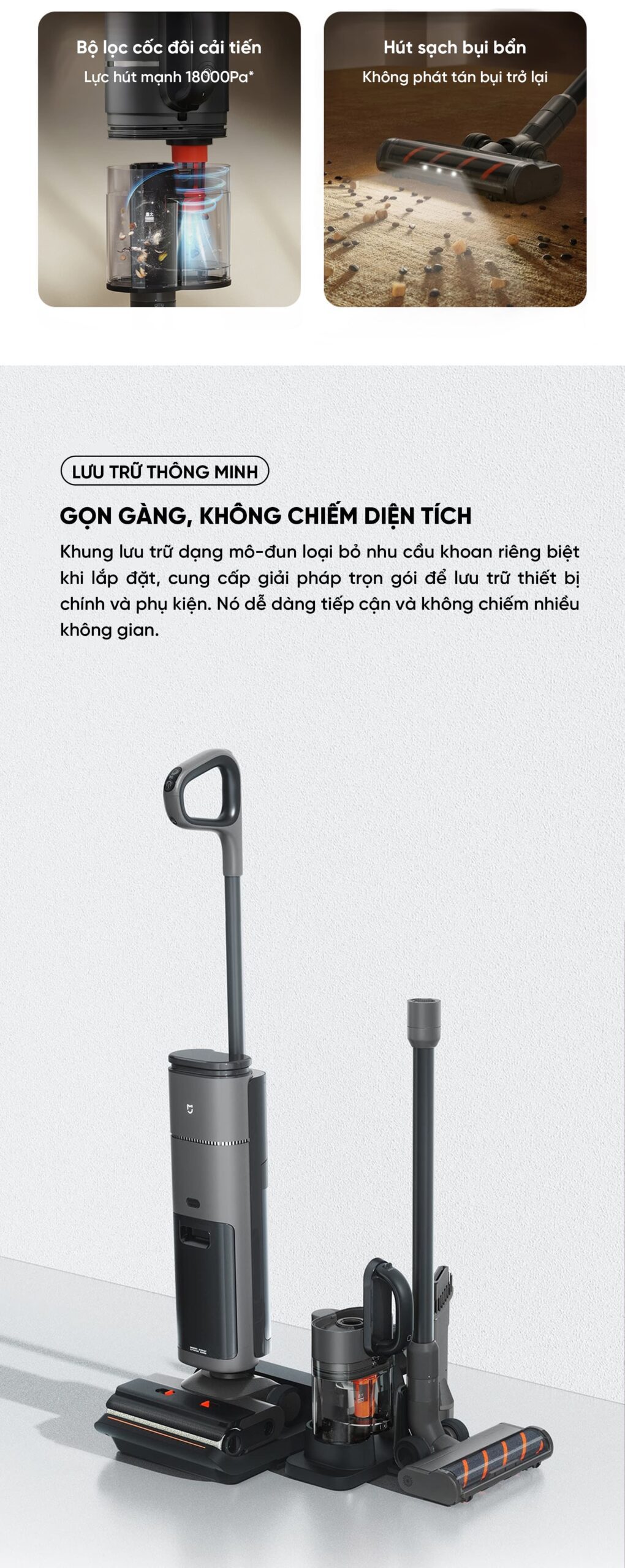 Máy Hút Bụi Lau Nhà Xiaomi 3 Max Combo 5 Trong 1