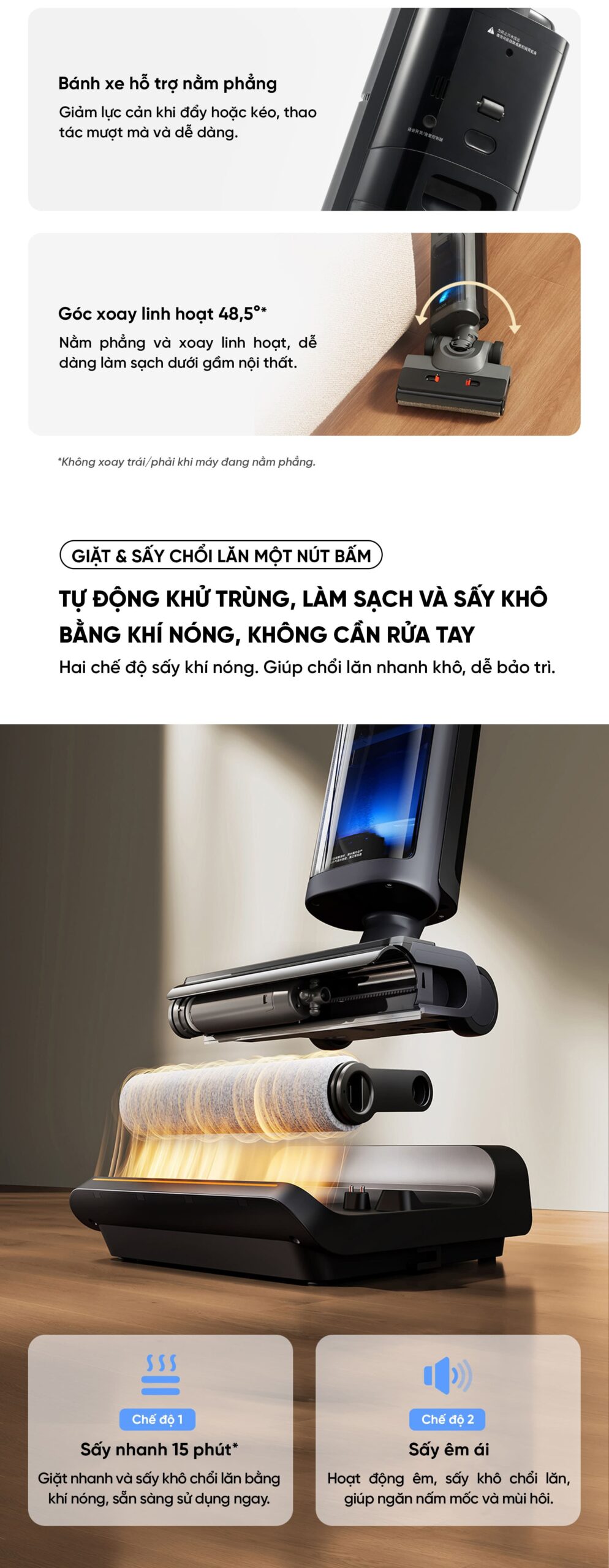 Máy Hút Bụi Lau Nhà Xiaomi 3 Max Combo 5 Trong 1