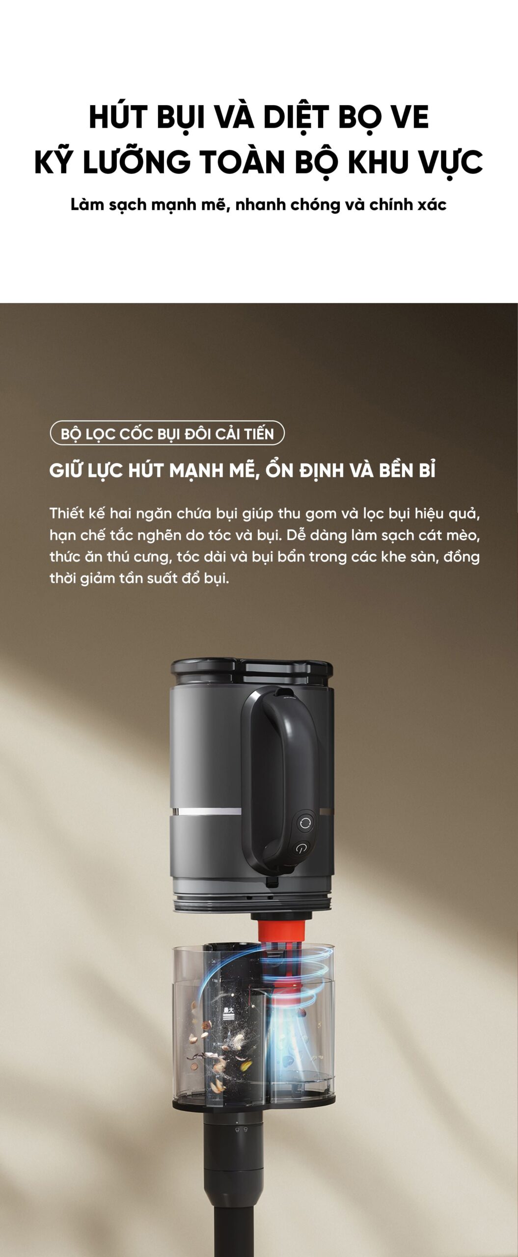 Máy Hút Bụi Lau Nhà Xiaomi 3 Max Combo 5 Trong 1