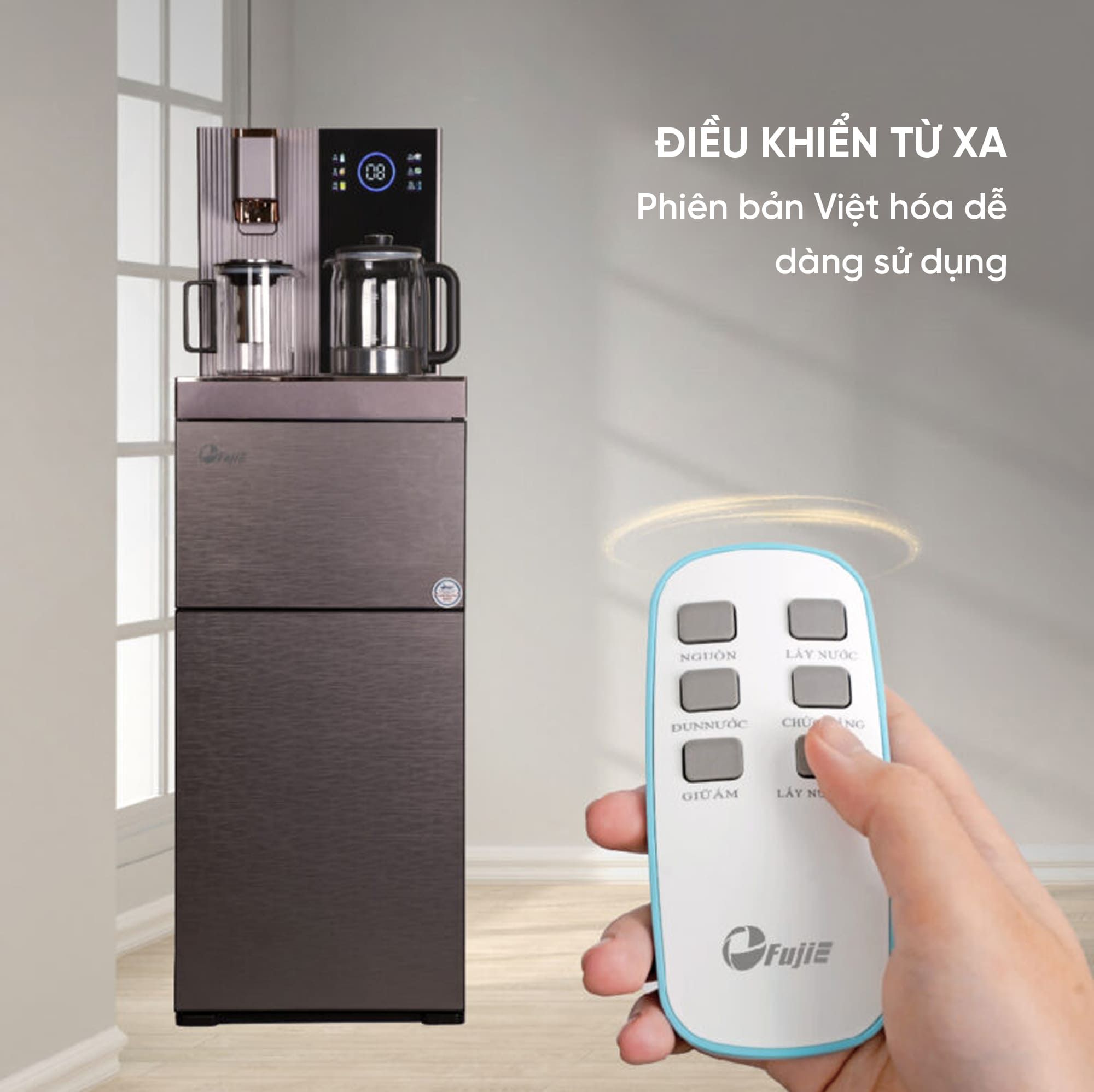 Cây nước nóng lạnh kết hợp bàn Trà fujjie TB238UV