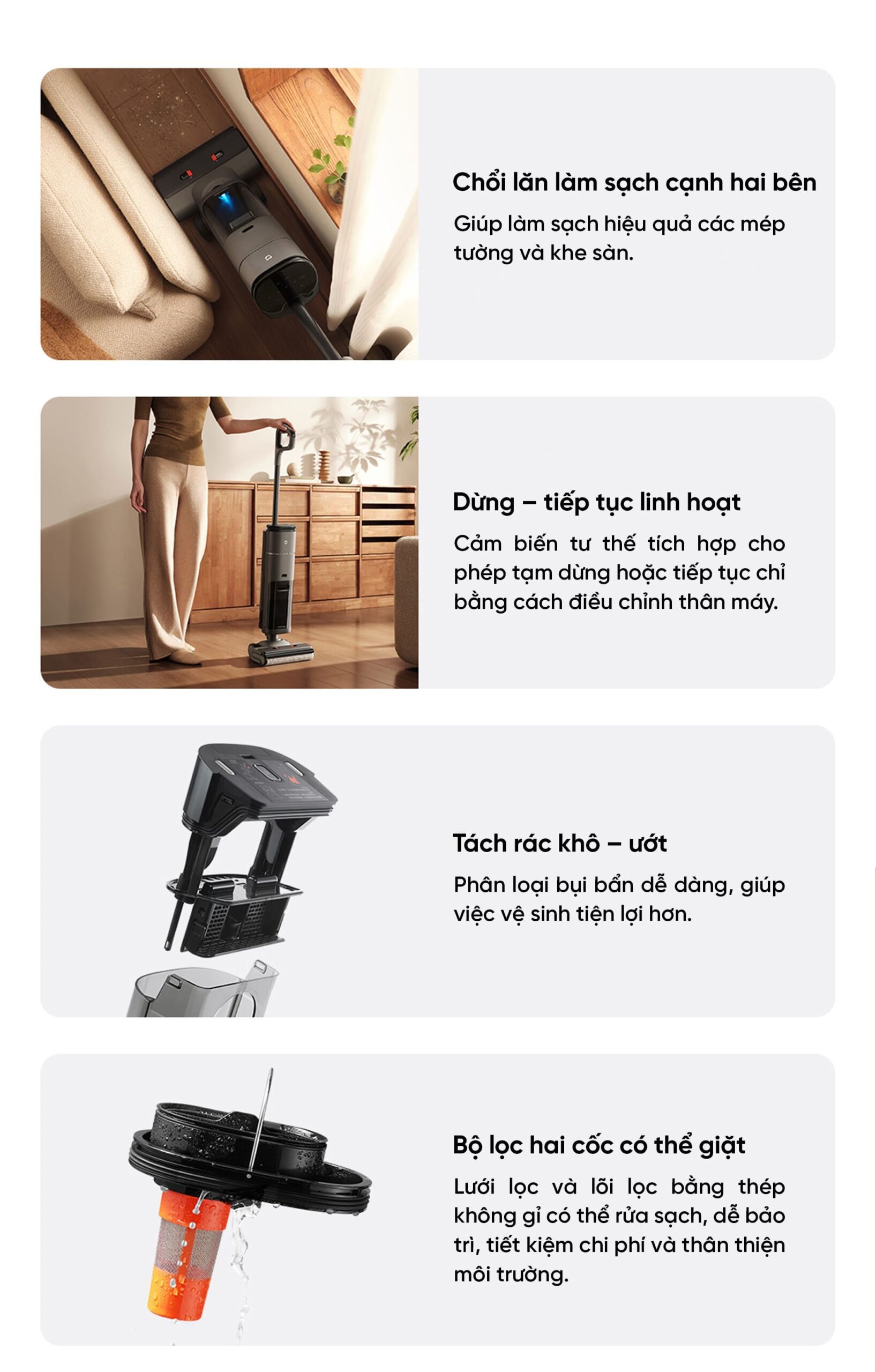 Máy Hút Bụi Lau Nhà Xiaomi 3 Max Combo 5 Trong 1