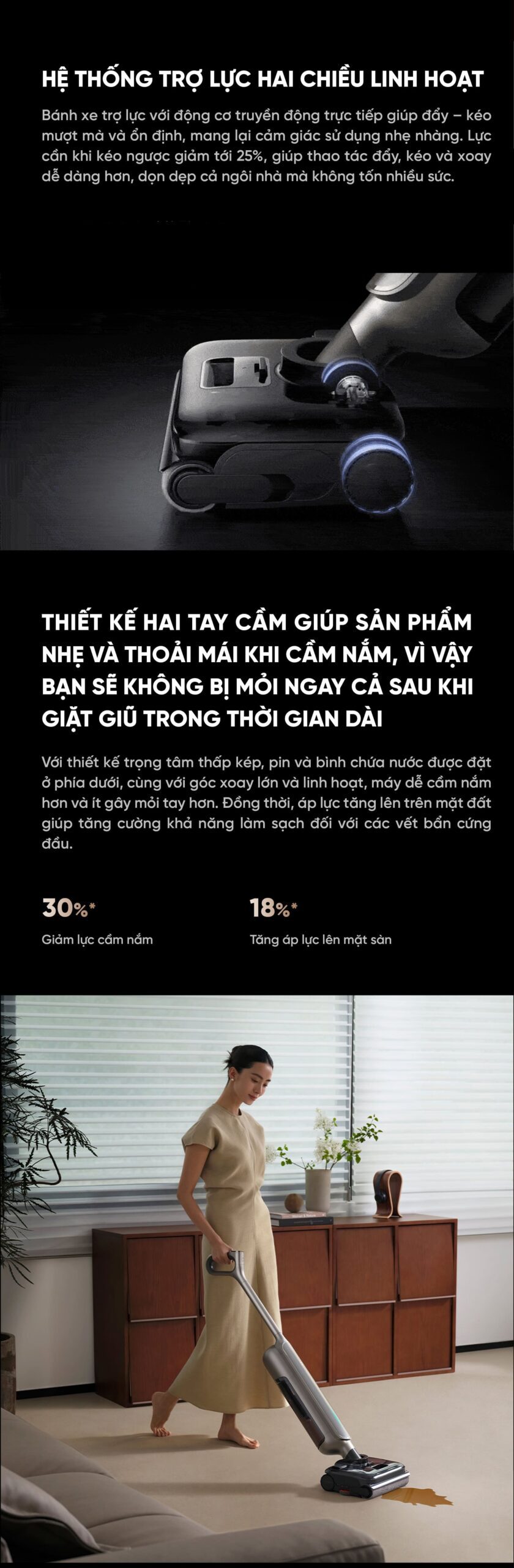 Máy Hút Bụi Lau Nhà Xiaomi 4 Max Model 2026 Gập Nghiêng 180 Độ