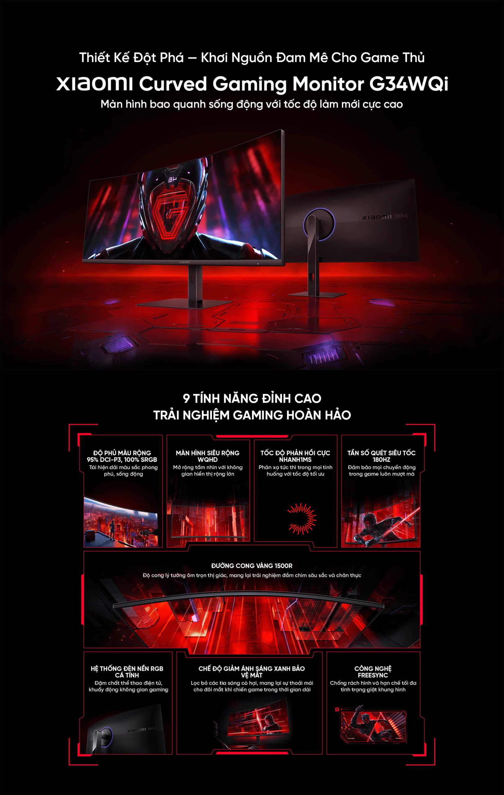 Màn Hình Xiaomi Curved Gaming Monitor G34WQi | Xiaomi