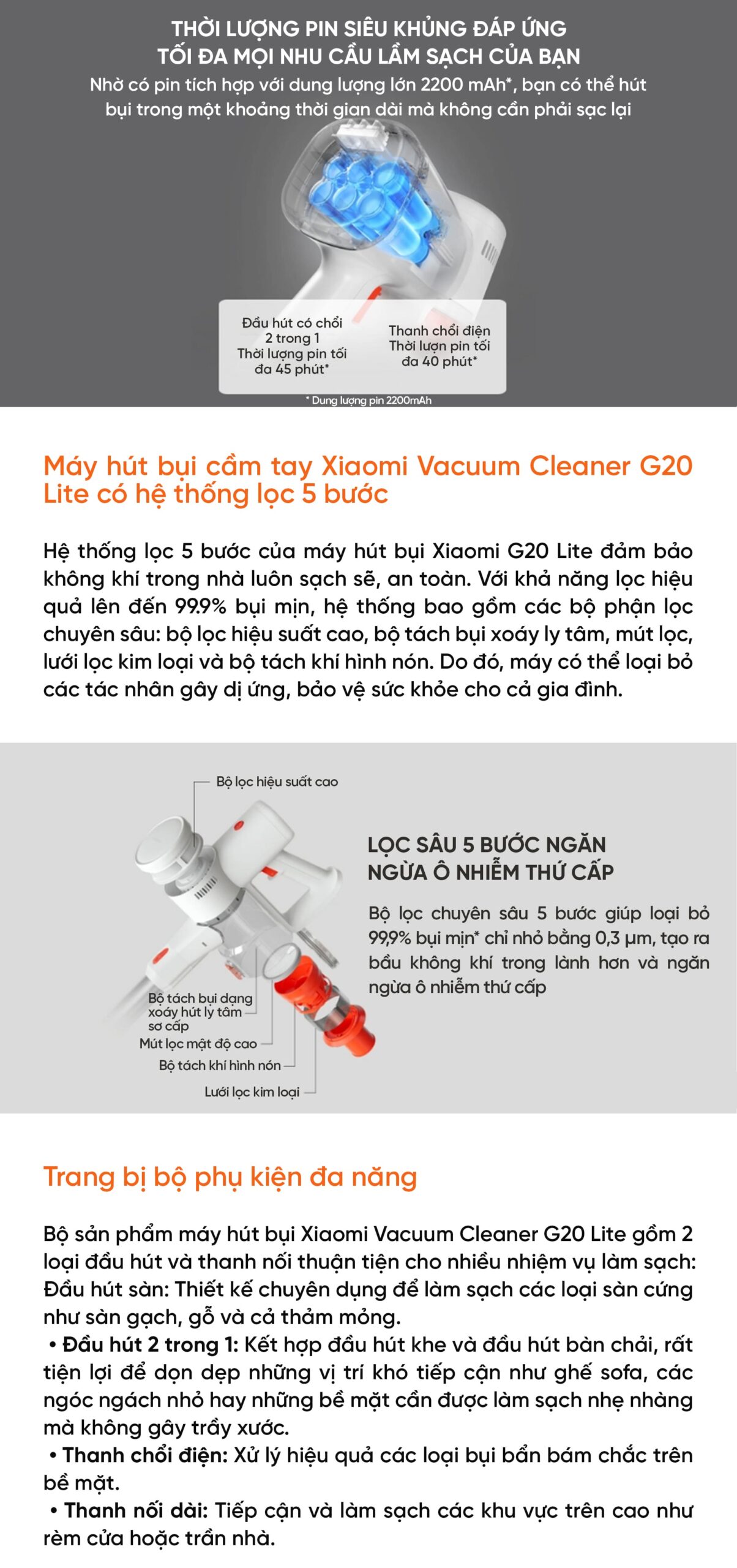 Máy hút bụi cầm tay Xiaomi Vacuum Cleanervg20 Lite BHR8195EU