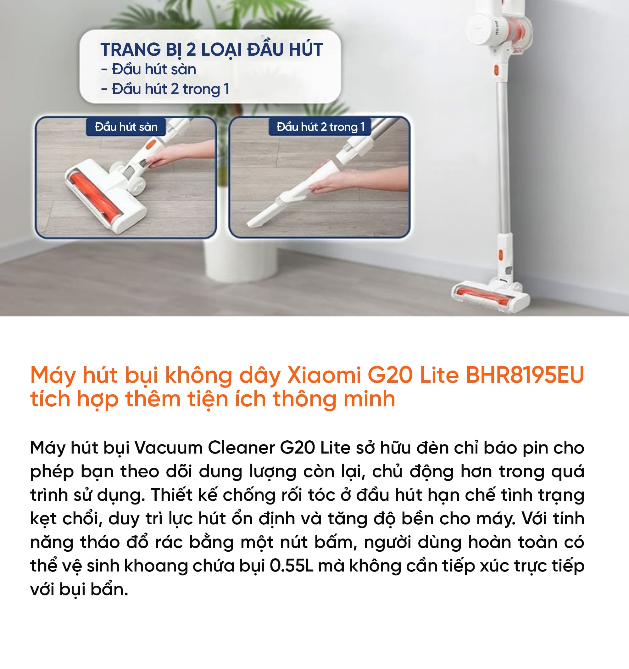 Máy hút bụi cầm tay Xiaomi Vacuum Cleanervg20 Lite BHR8195EU