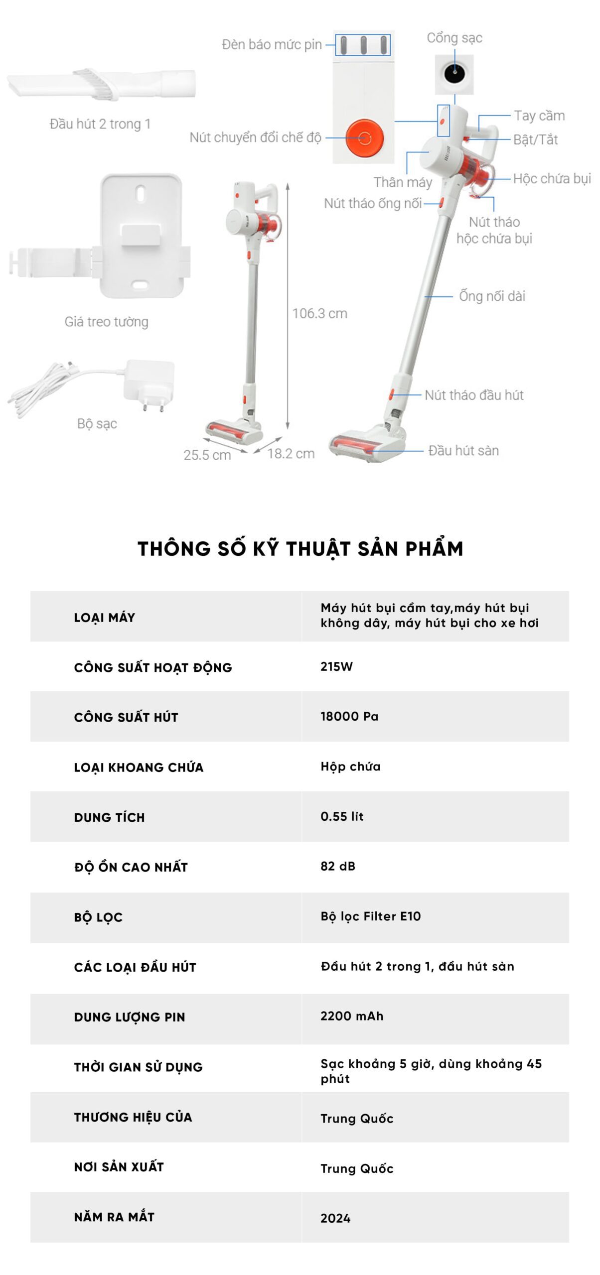Máy hút bụi cầm tay Xiaomi Vacuum Cleanervg20 Lite BHR8195EU