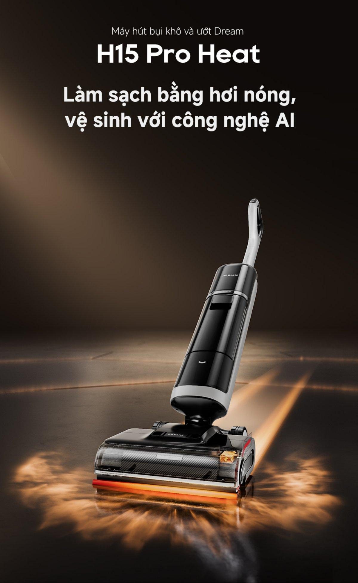 Dreame H15 Pro Heat gập nghiêng 180°