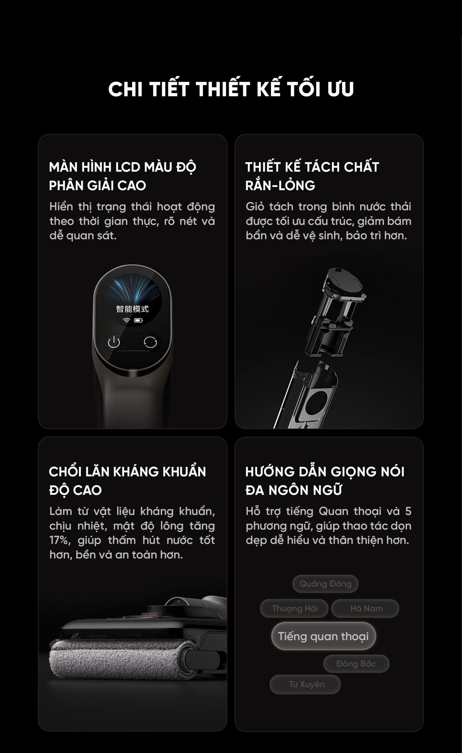 Máy Hút Bụi Lau Nhà Xiaomi 4 Max Model 2026 Gập Nghiêng 180 Độ