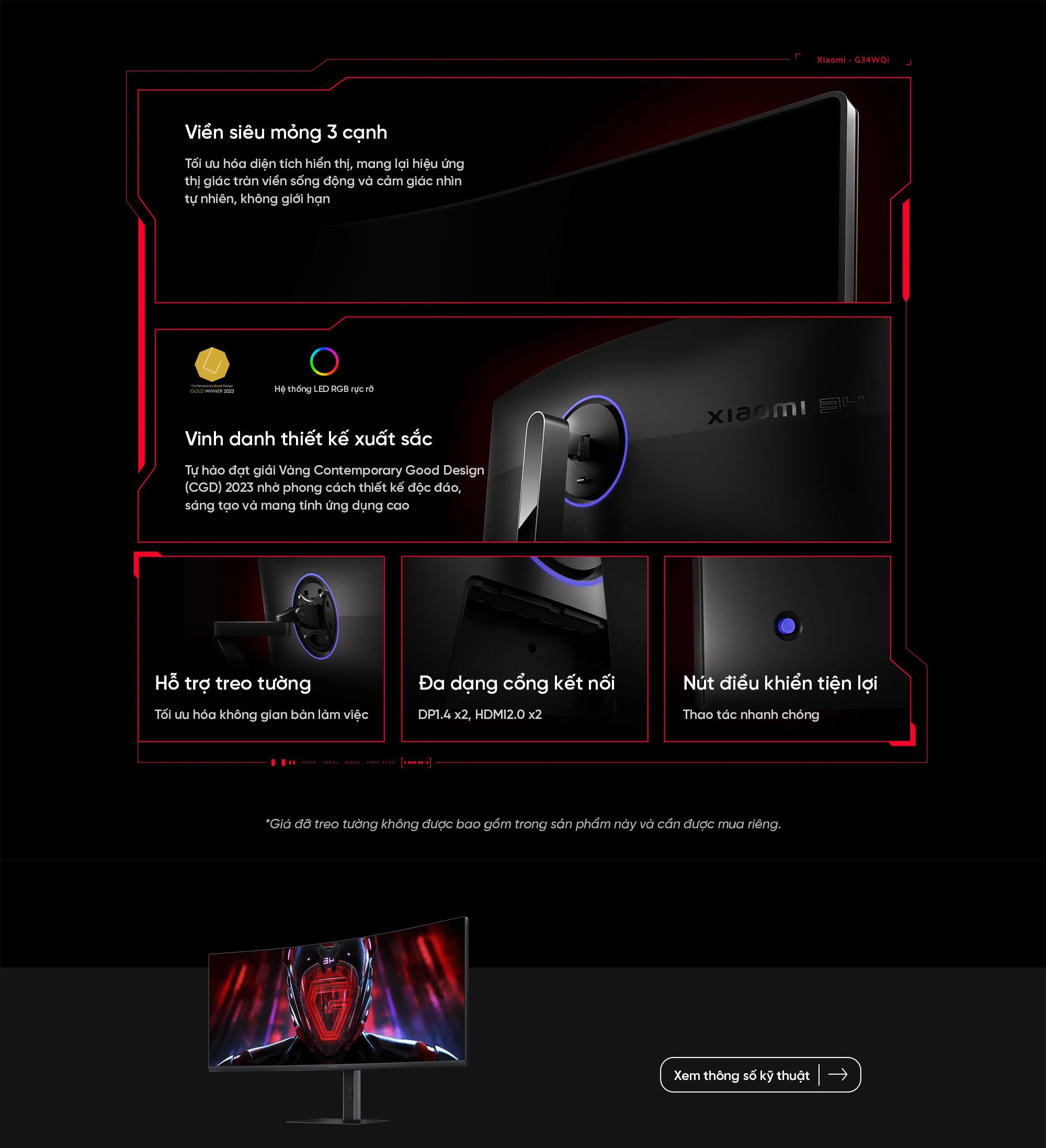 Màn Hình Xiaomi Curved Gaming Monitor G34WQi | Xiaomi