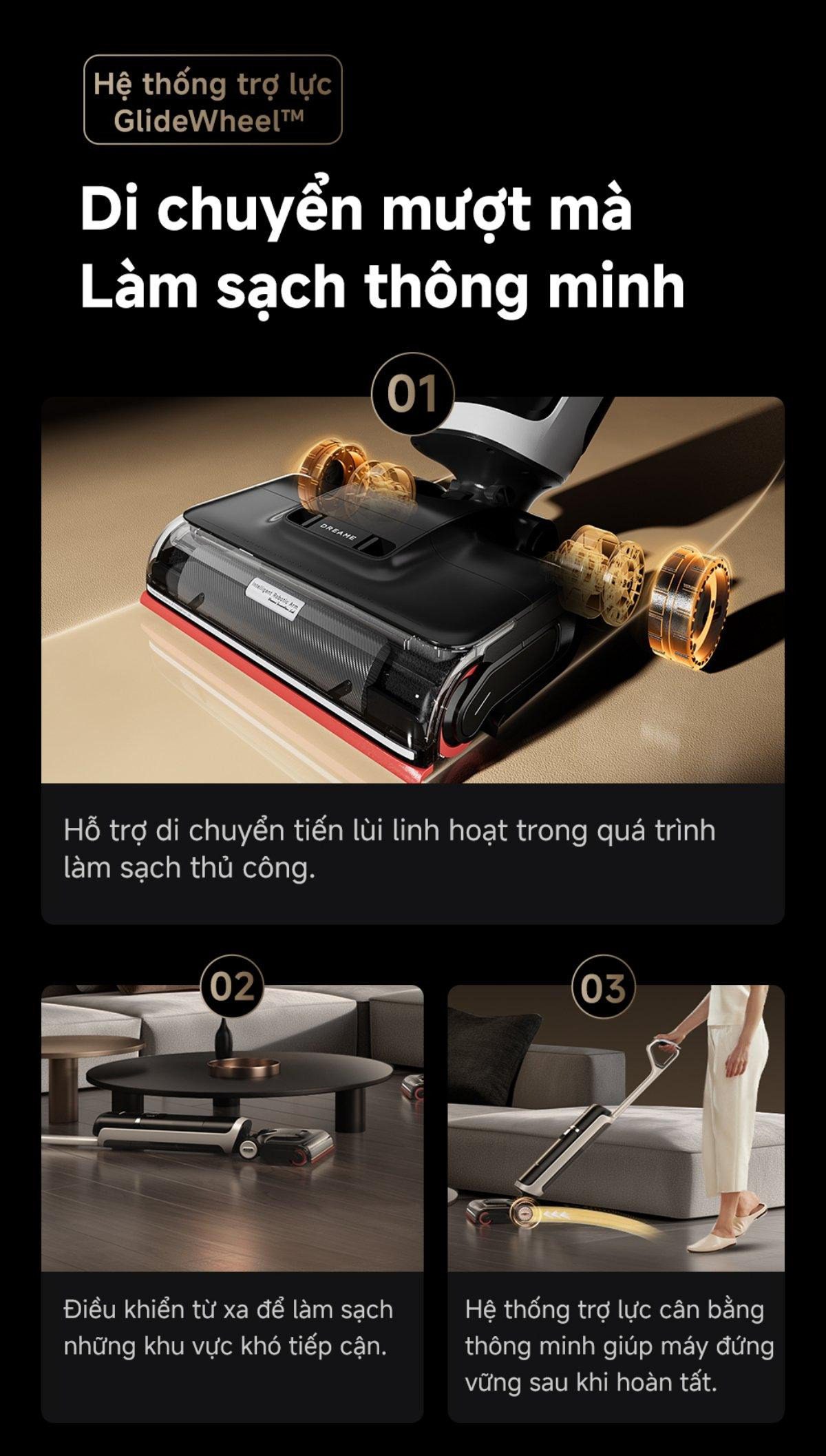 Dreame H15 Pro Heat gập nghiêng 180°