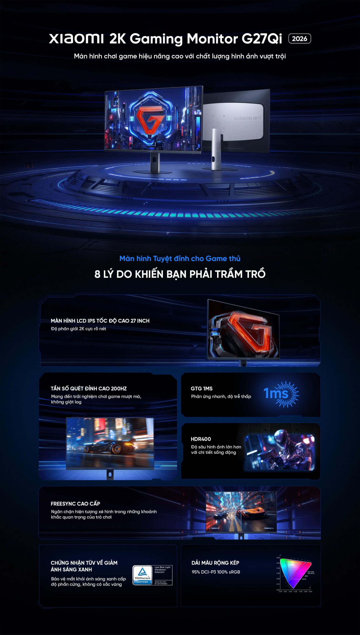 Màn Hình Xiaomi 2K Gaming Monitor G27Qi 2026 | Xiaomi