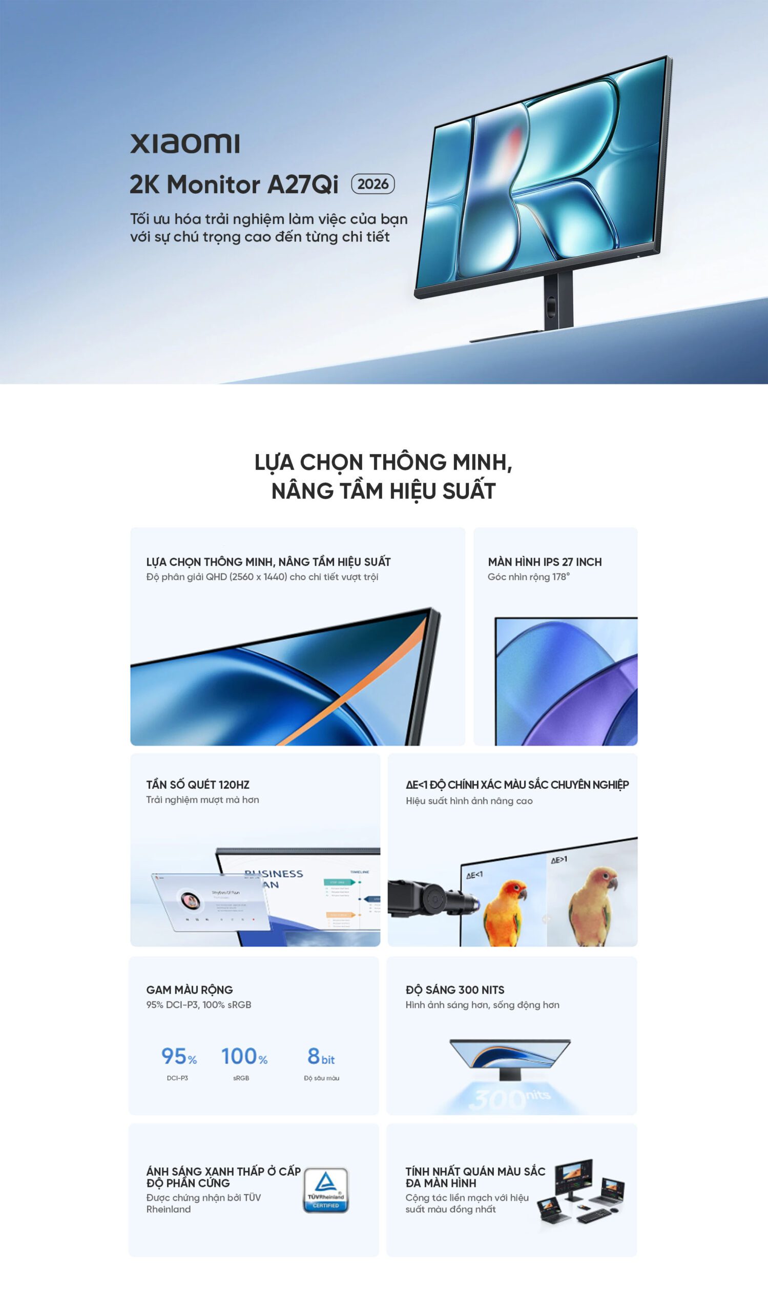 Màn hình Xiaomi 2K Monitor A27Qi 2026 | Xiaomi