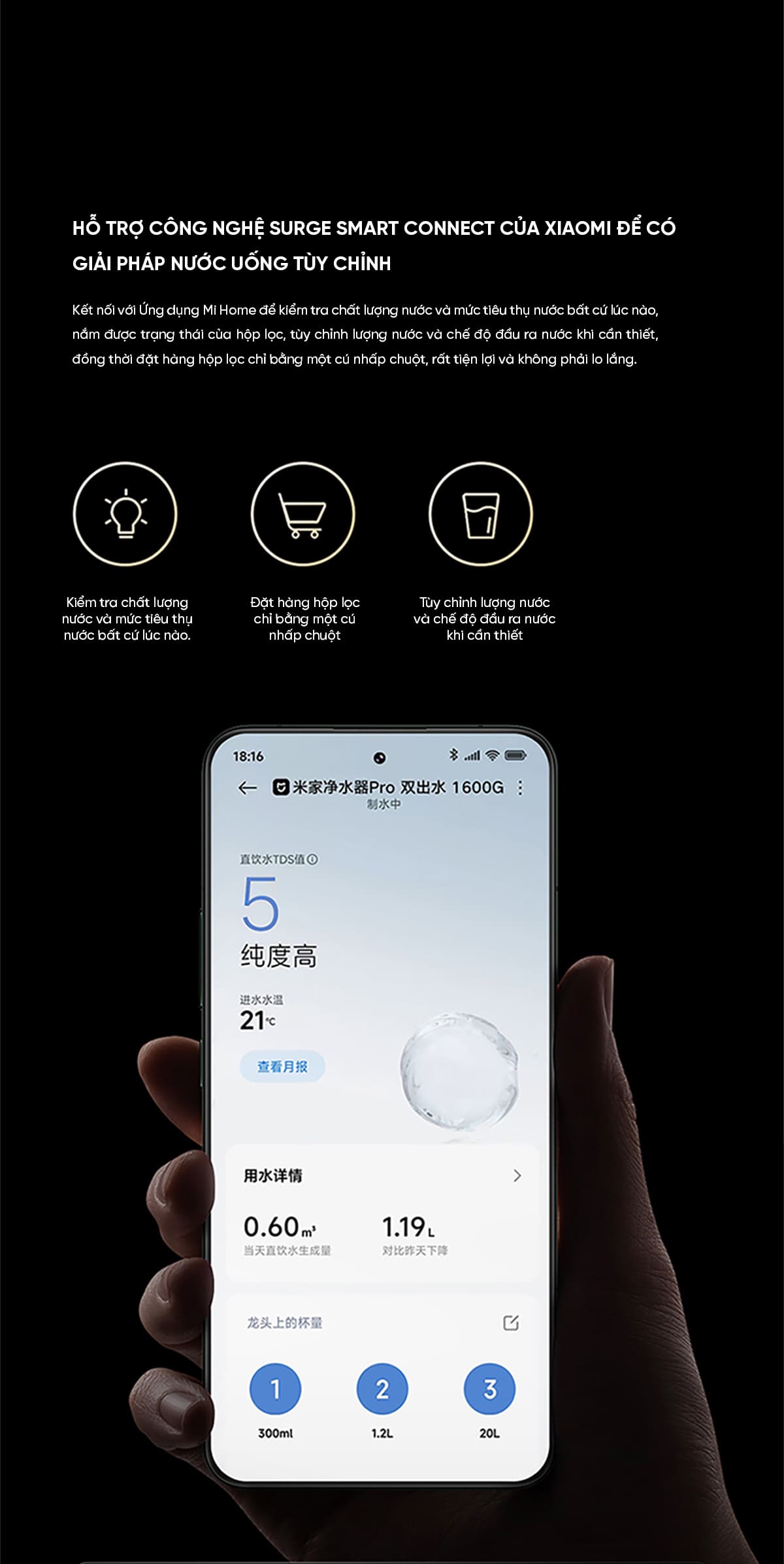 Máy lọc nước đầu vòi xiaomi mijia 1600G | Giá tốt, ưu đãi cao