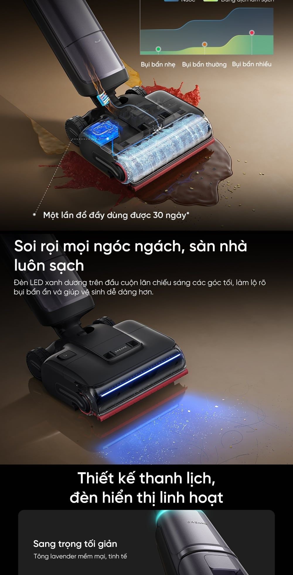 Máy hút bụi lau nhà Dreame H16 Pro Steam | Lực hút 28.000Pa