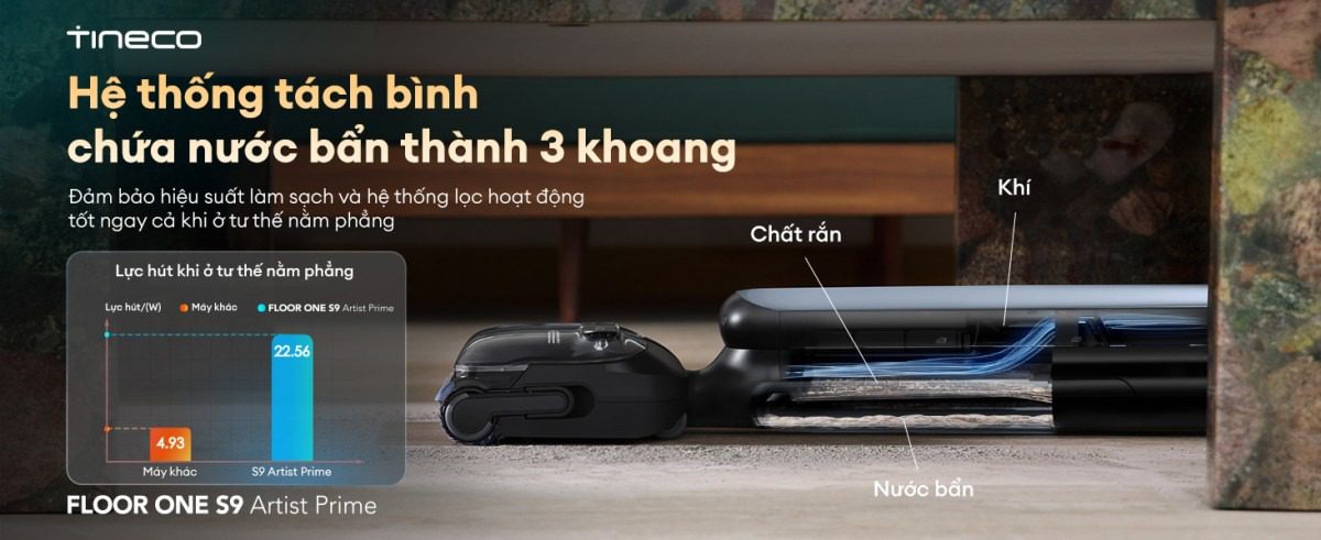 Tineco S9 Artist Prime gập nghiêng 180°