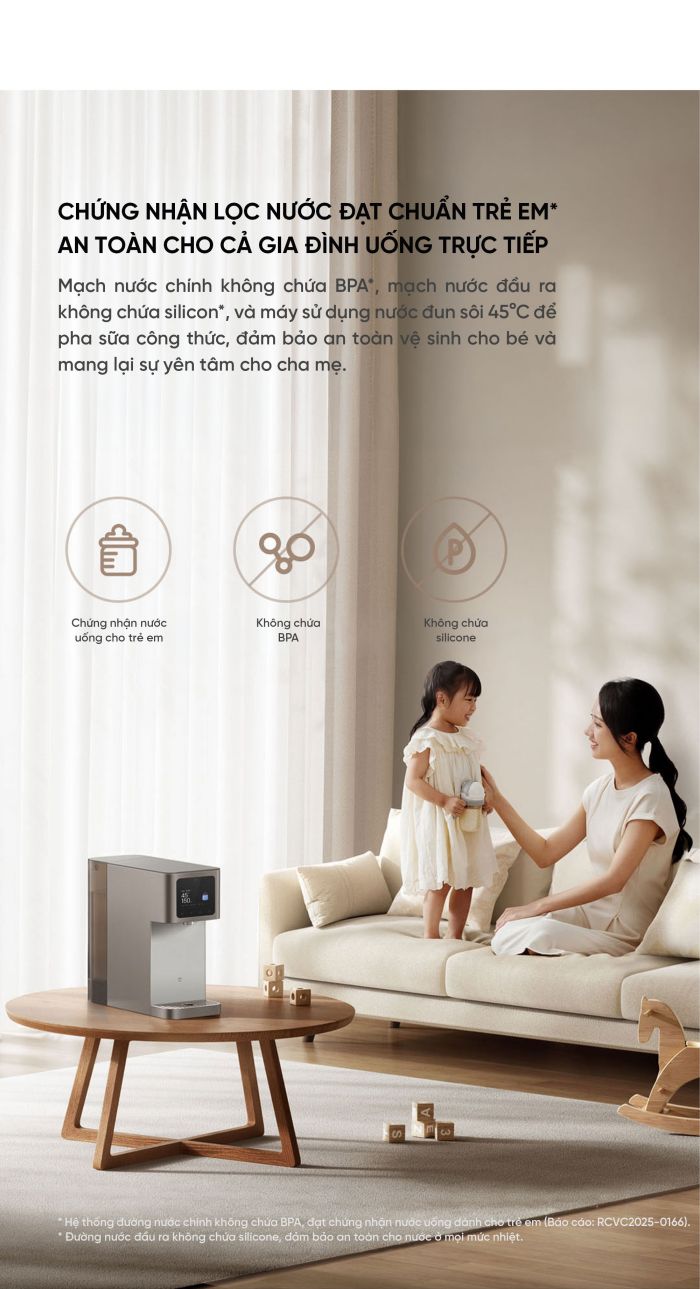 Máy lọc nước để bàn Mijia - Hiệu quả lọc nước cấp 1