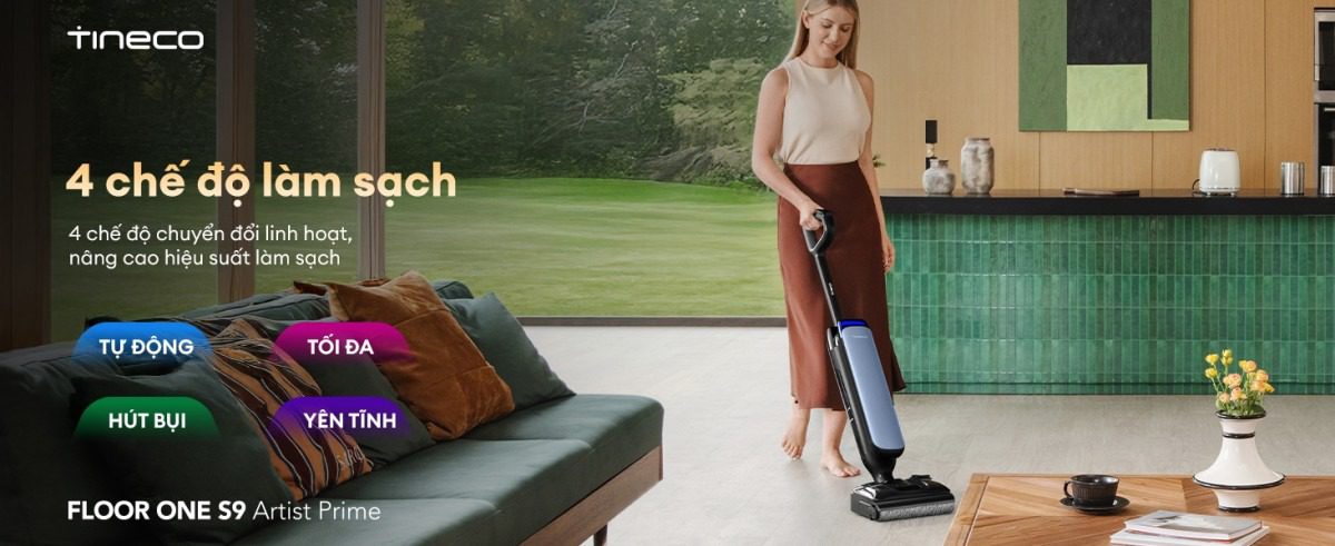 Tineco S9 Artist Prime gập nghiêng 180°