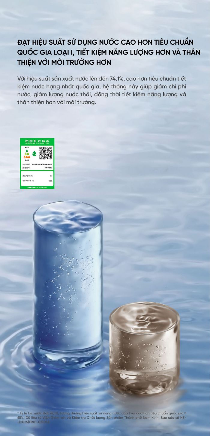 Máy lọc nước để bàn Mijia - Hiệu quả lọc nước cấp 1