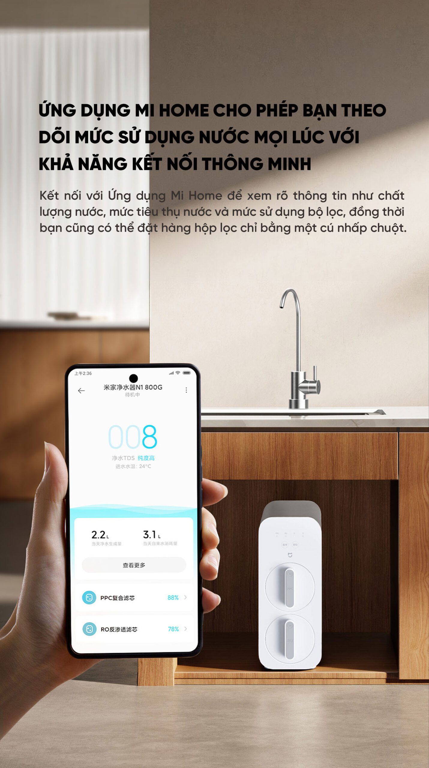 Máy Lọc Nước Xiaomi Mijia N1 800G