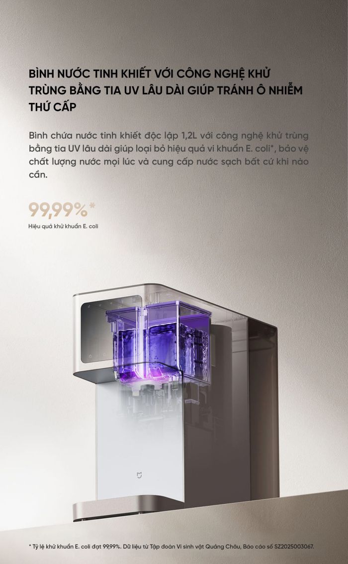 Máy lọc nước để bàn Mijia - Hiệu quả lọc nước cấp 1