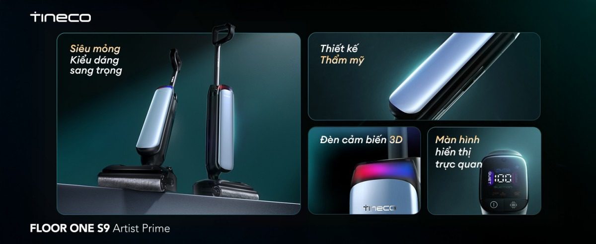 Tineco S9 Artist Prime gập nghiêng 180°