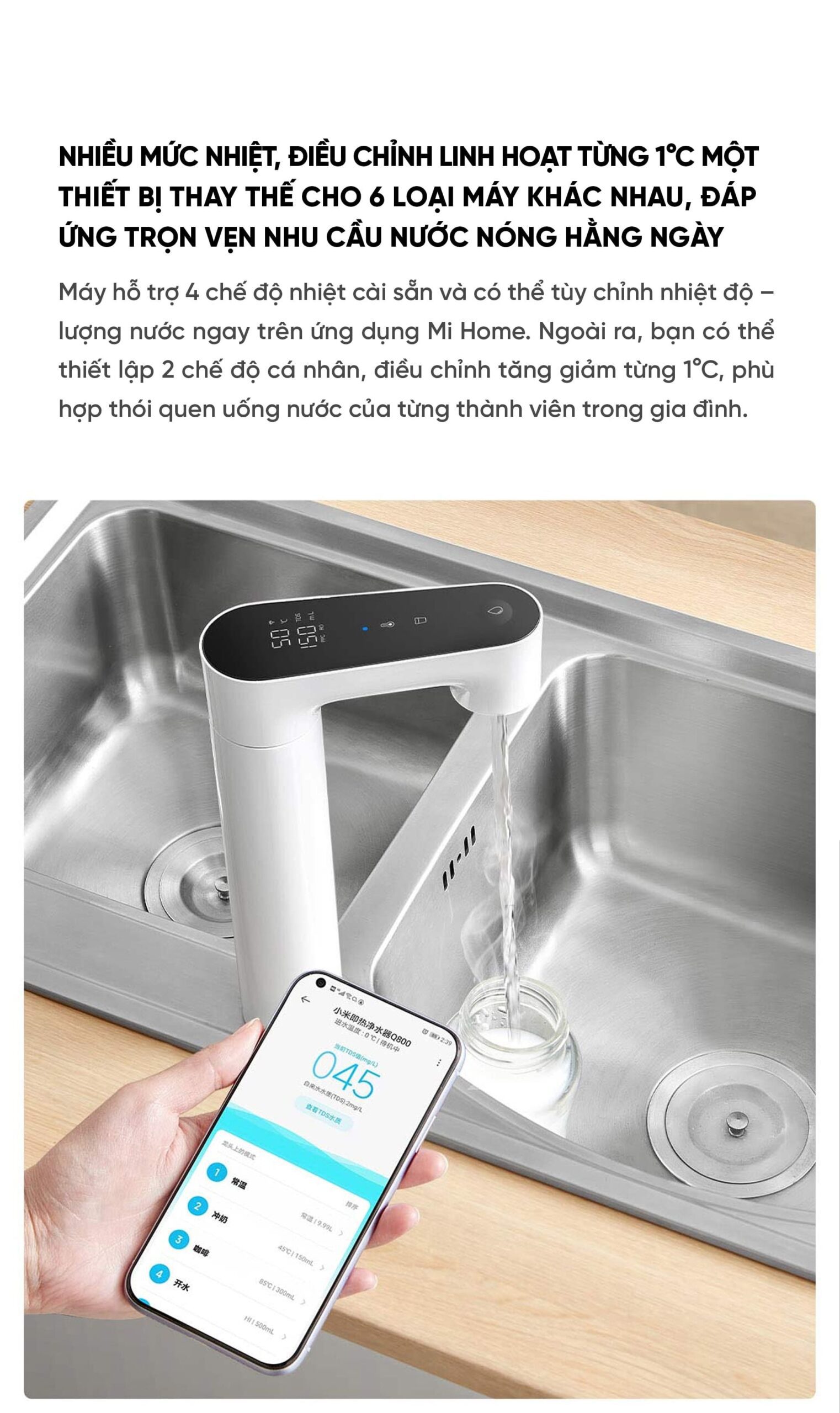 Máy lọc nước Q800 có nước nóng