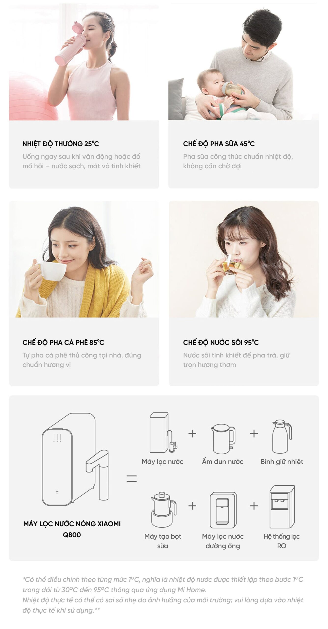 Máy lọc nước Q800 có nước nóng