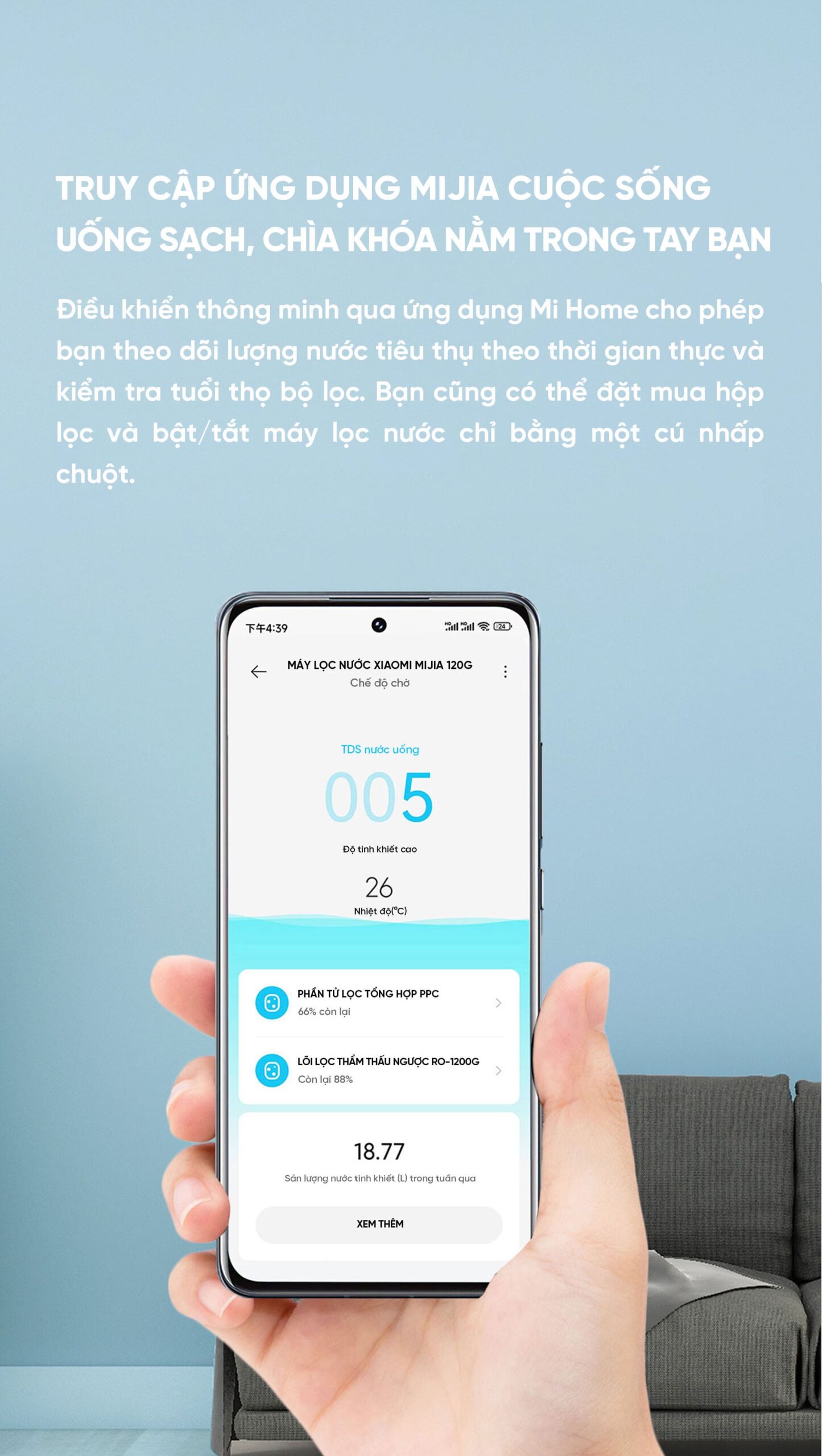 MÁY LỌC NƯỚC XIAOMI Mijia 1200G - MR1282