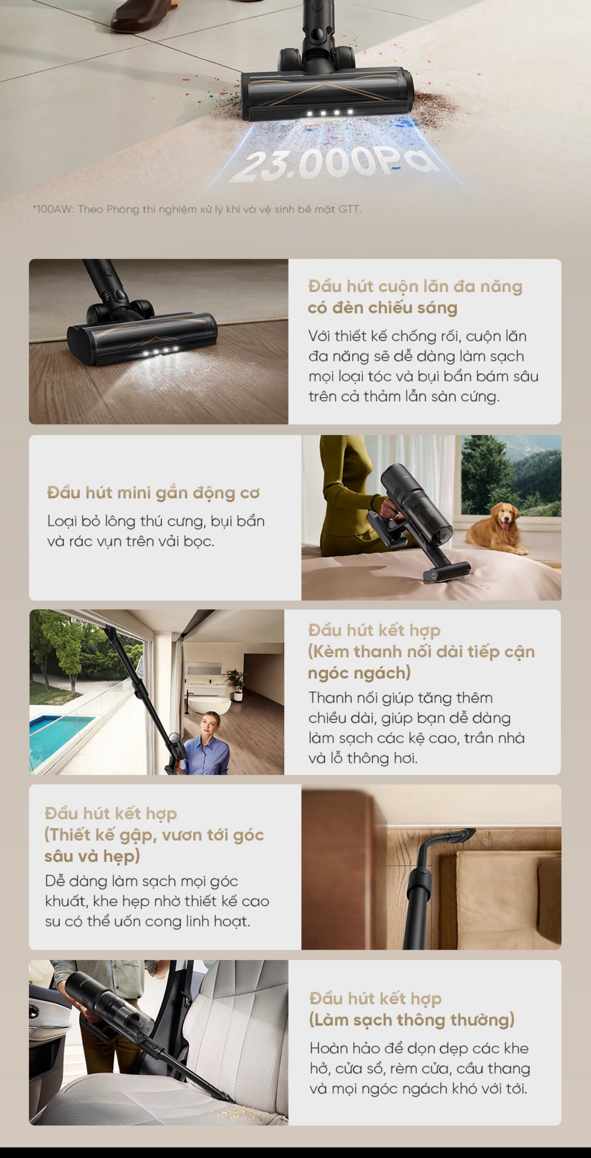 Dreame H13 Dual FlexReach gập nghiêng 180°