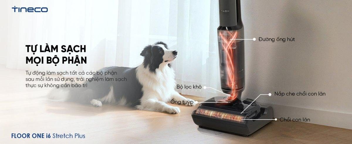 Tineco i6 Stretch Plus gập nghiêng 180°