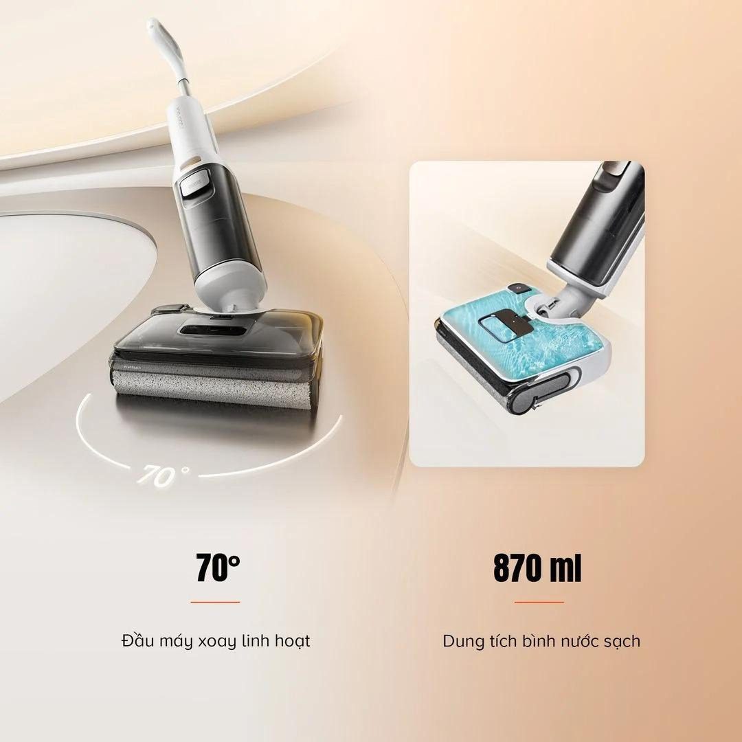 Roborock F25 RT gập nghiêng 180°