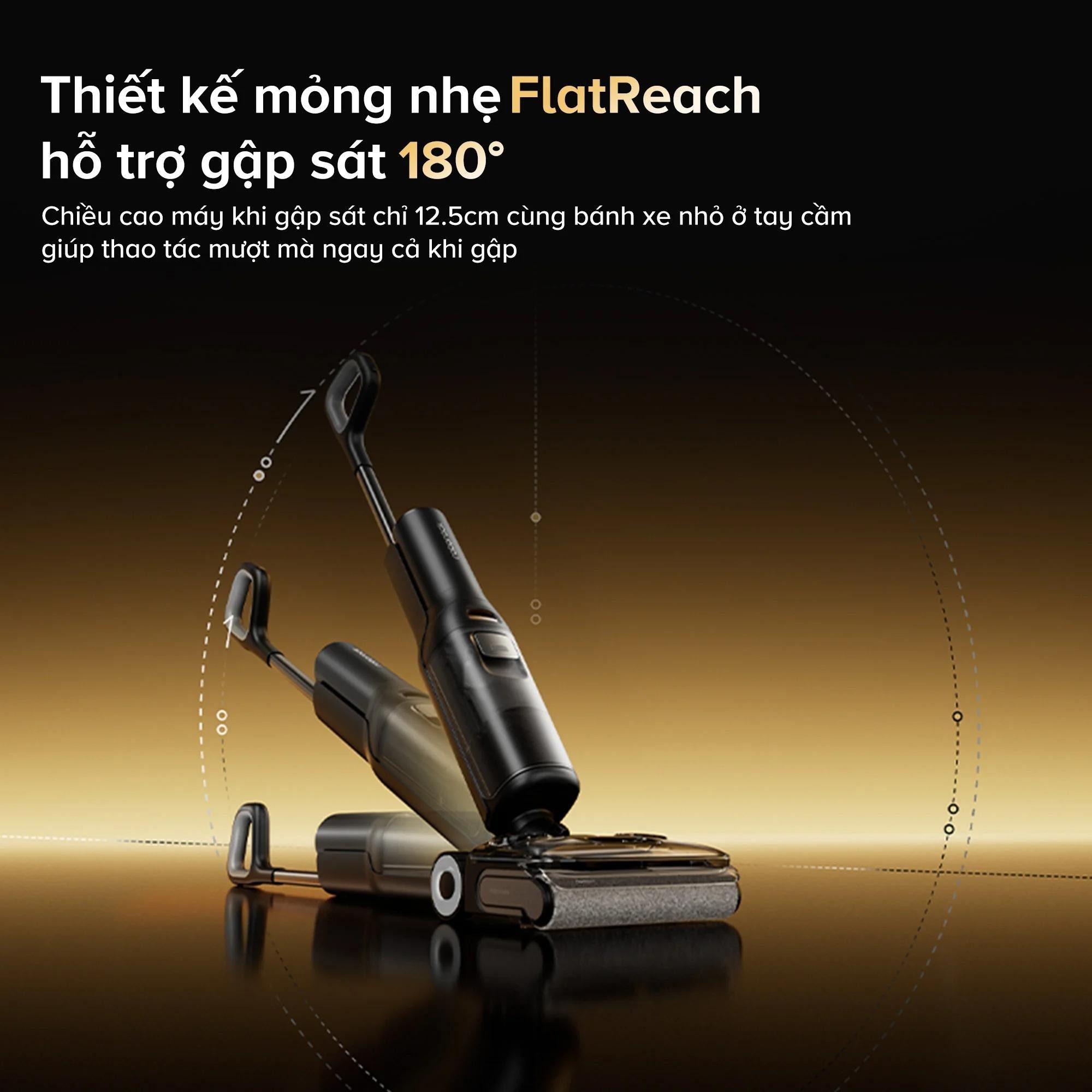 Roborock F25 Combo gập nghiêng 180° hút bụi 5 trong 1