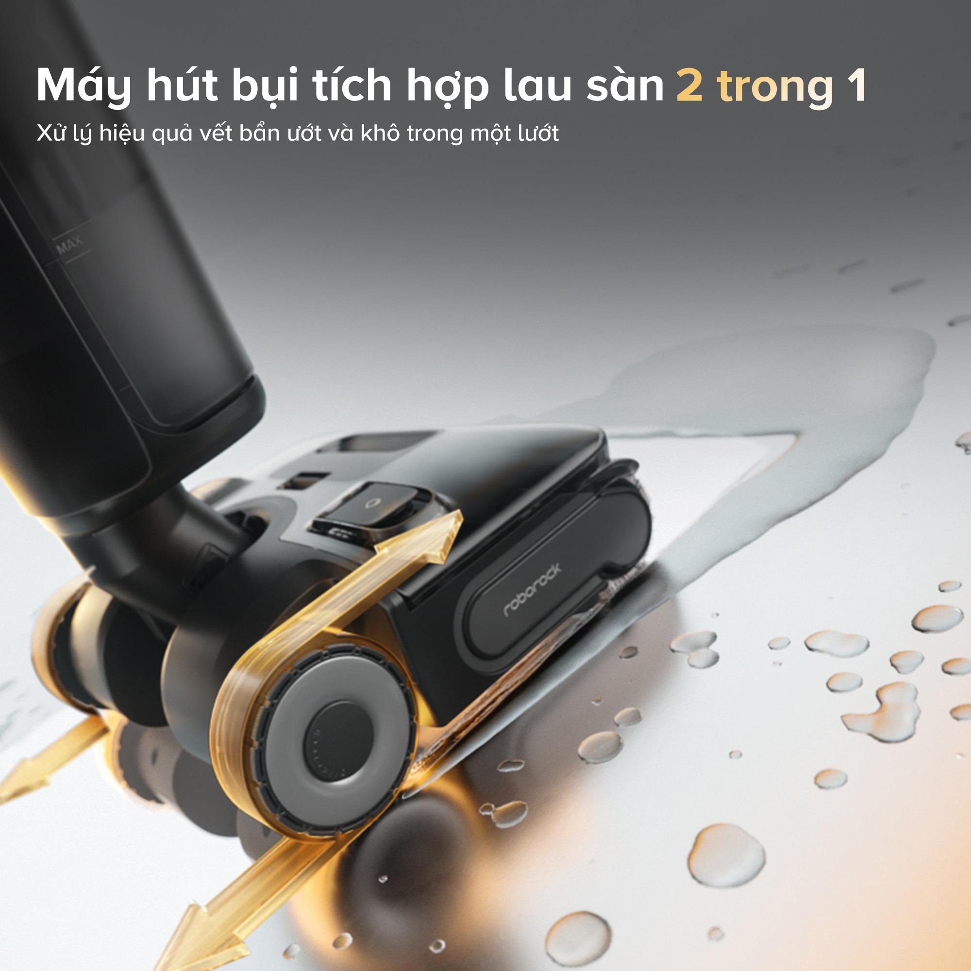 Roborock F25 Combo gập nghiêng 180° hút bụi 5 trong 1