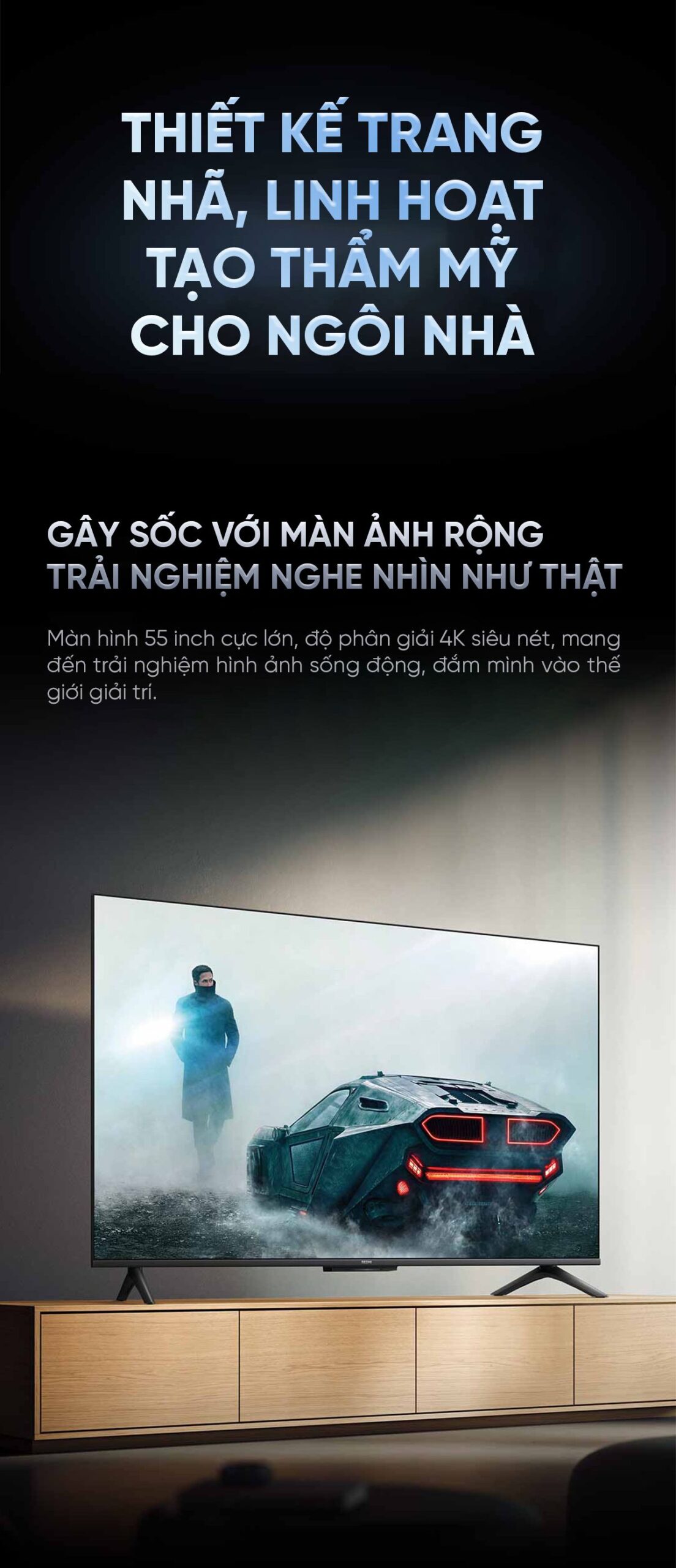 Tivi Xiaomi Redmi A Pro 55 Inch Ram 3/64GB 144Hz Tiết Kiệm Điện