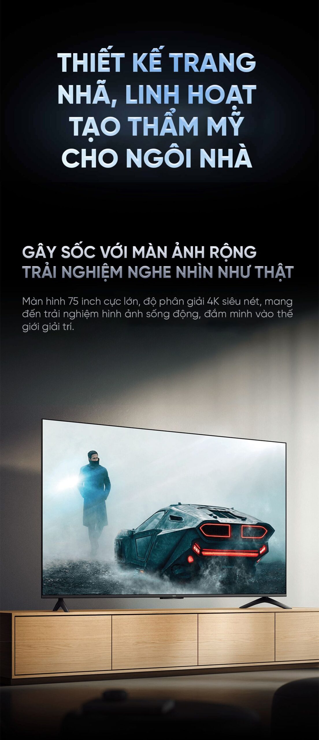 Tivi Xiaomi Redmi A Pro 75 Inch Ram 3/64GB 144Hz Tiết Kiệm Điện