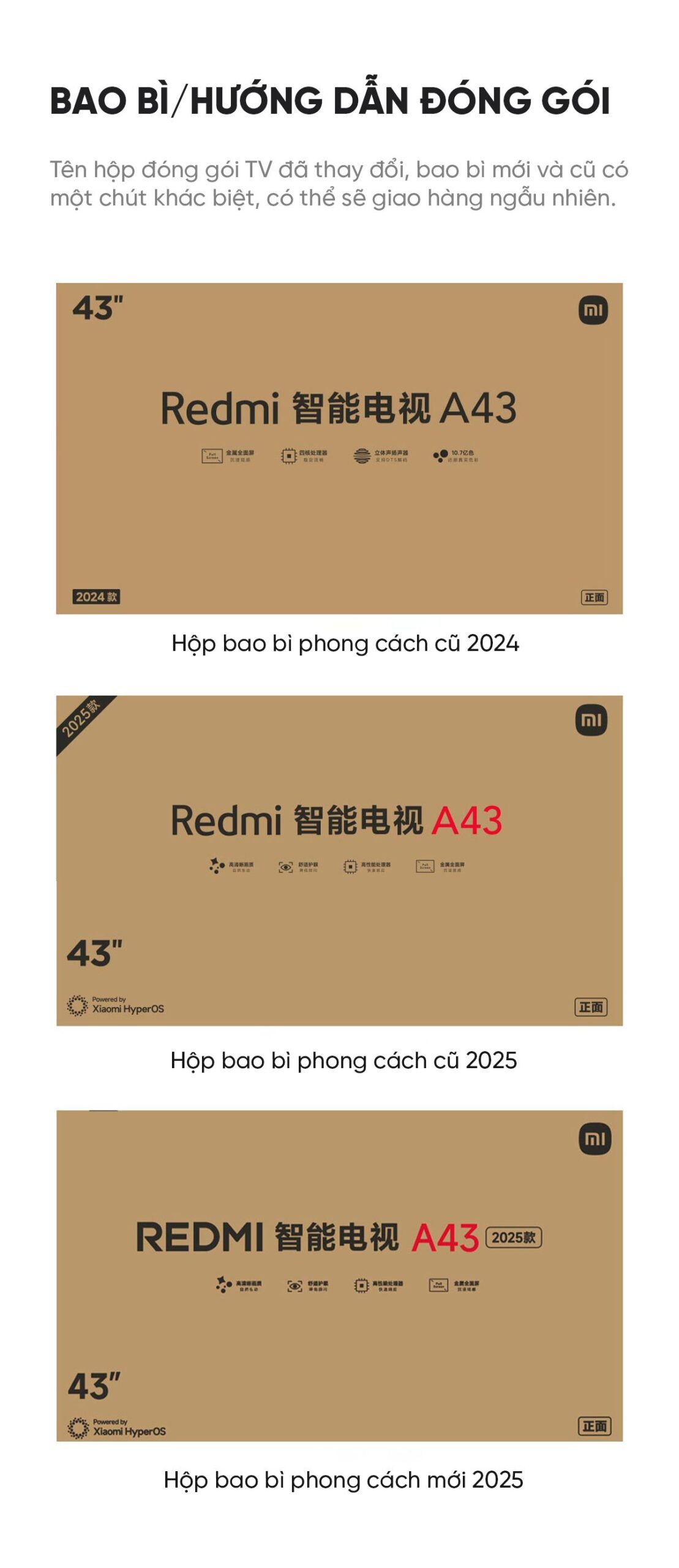 Tivi Xiaomi Redmi A43 - 43 Inch Nội Địa