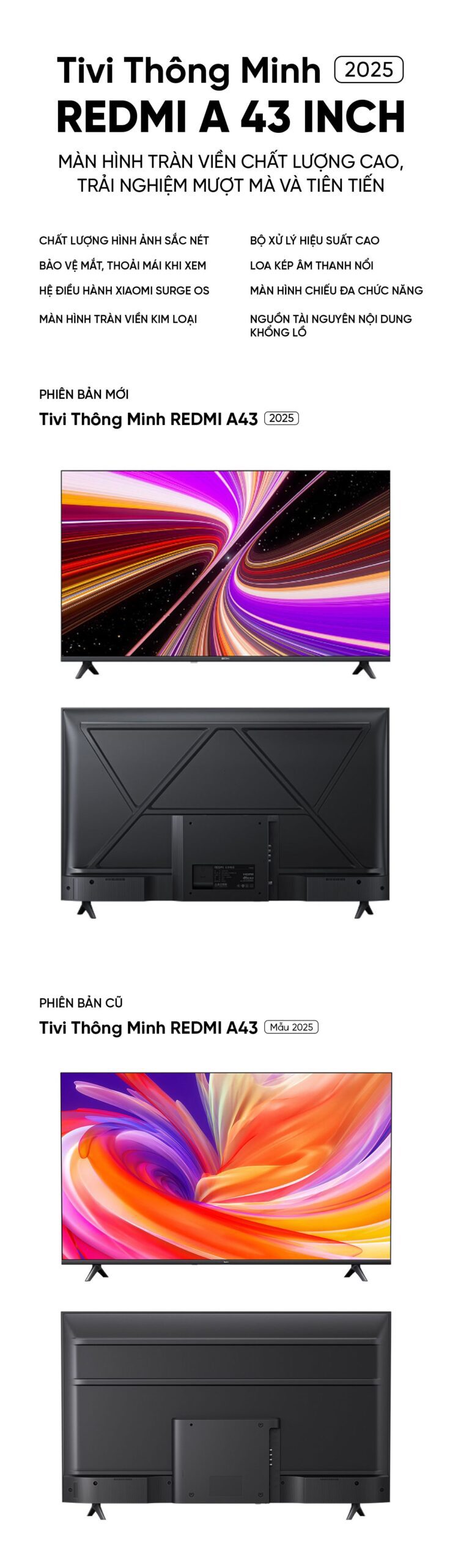 Tivi Xiaomi Redmi A43 - 43 Inch Nội Địa