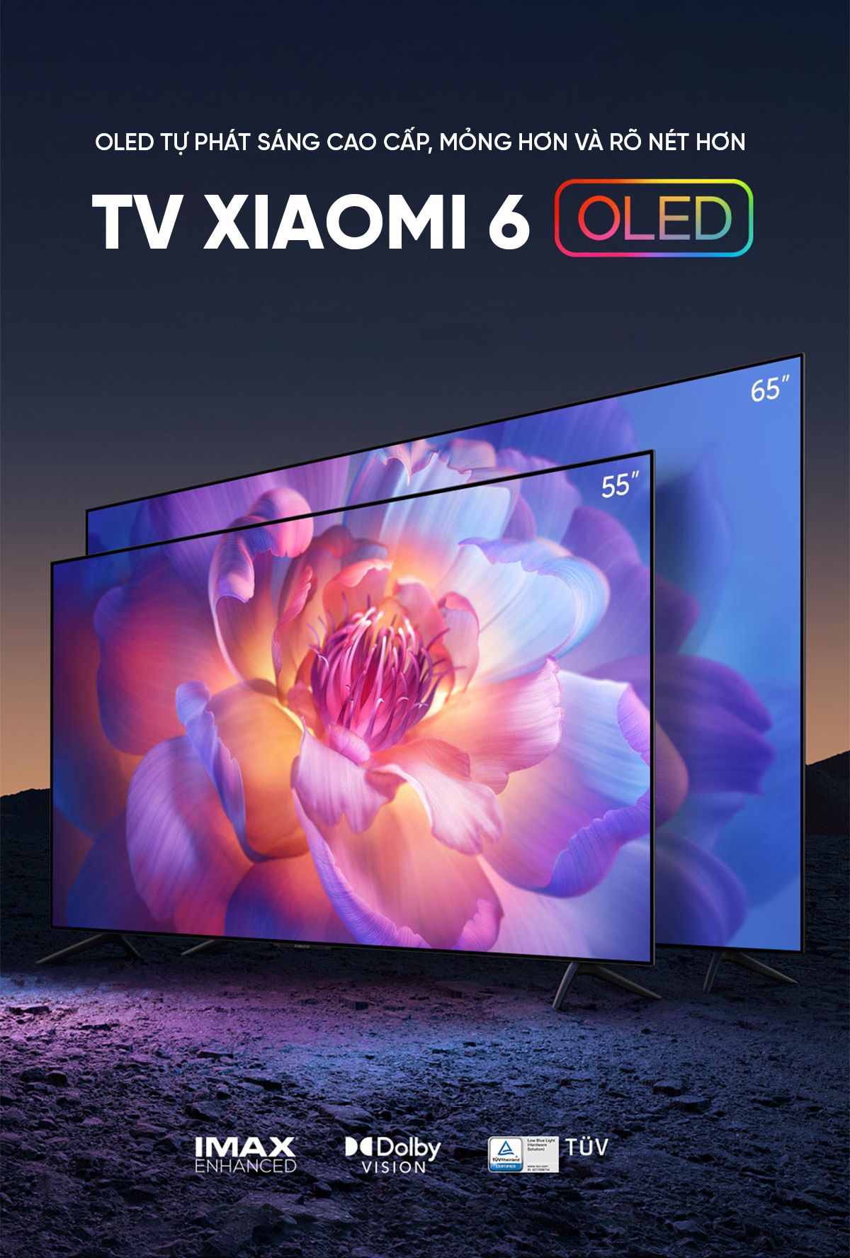 Tivi Xiaomi TV6 65 Inch Màn Hình Oled Công Nghệ Siêu Mỏng Ram 3/32GB