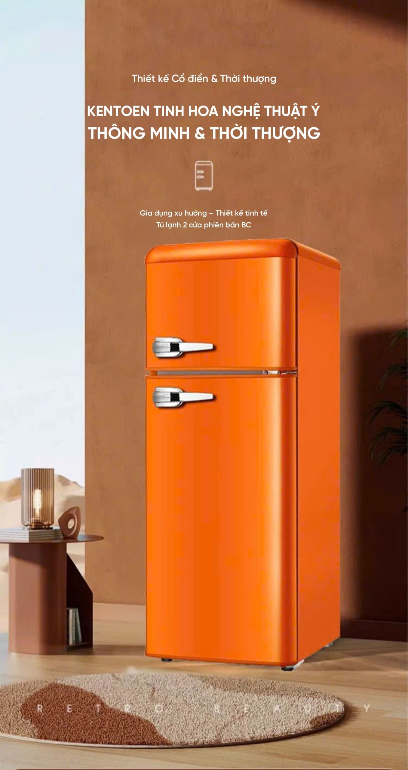 Tủ lạnh kentoen 98L màu xanh