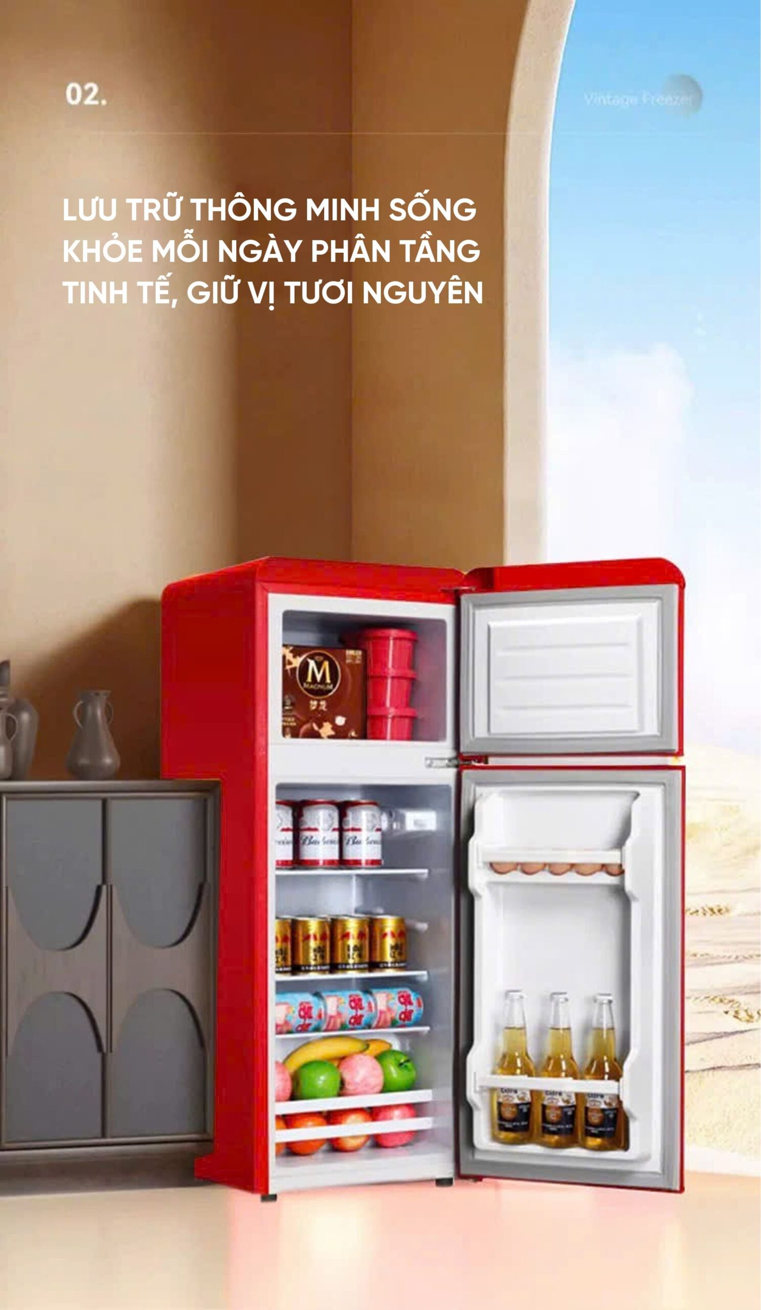 Tủ lạnh kentoen 98L màu xanh