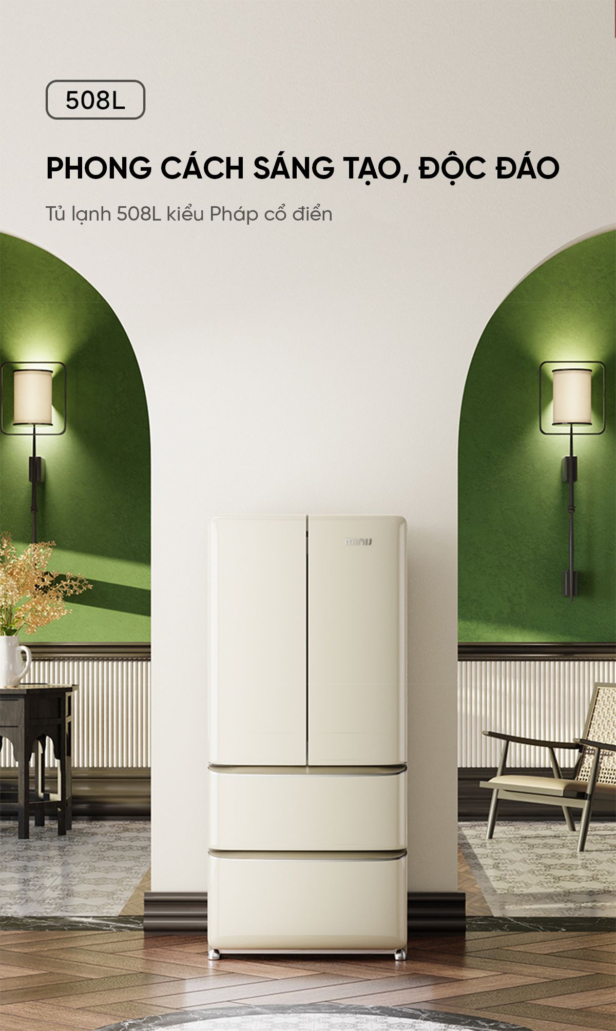 Tủ lạnh MiniJ Retro 508L Plus