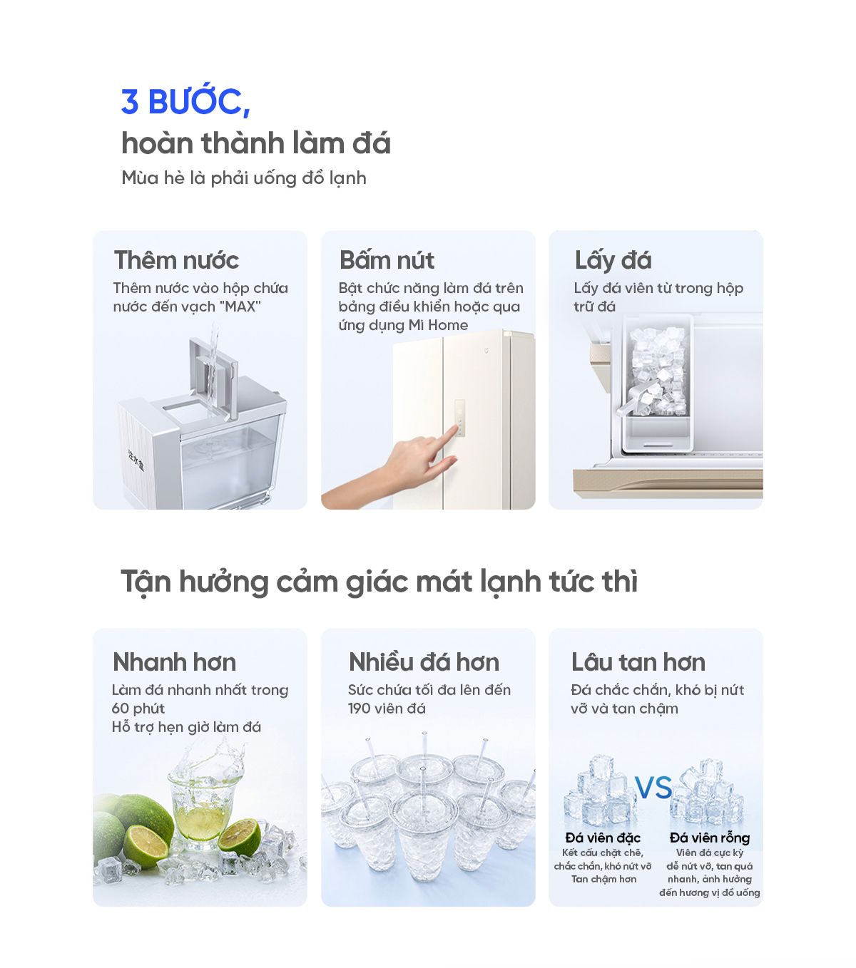Tủ Lạnh Xiaomi 400L 2026 Làm Đá Tự Động