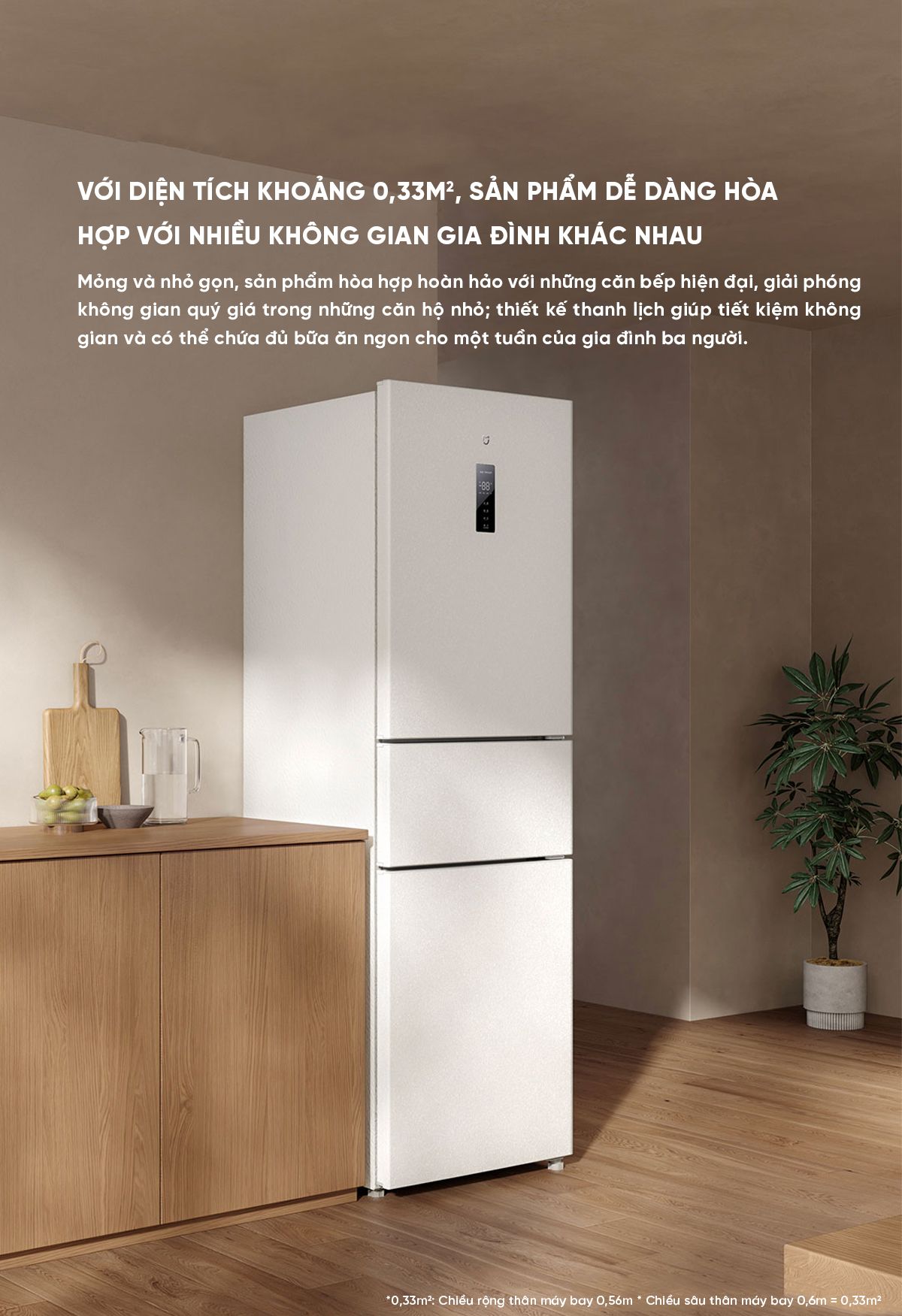 Tủ Lạnh Xiaomi Mija 3 Cánh 271L Model 2026 Có Ngăn Đông Mềm